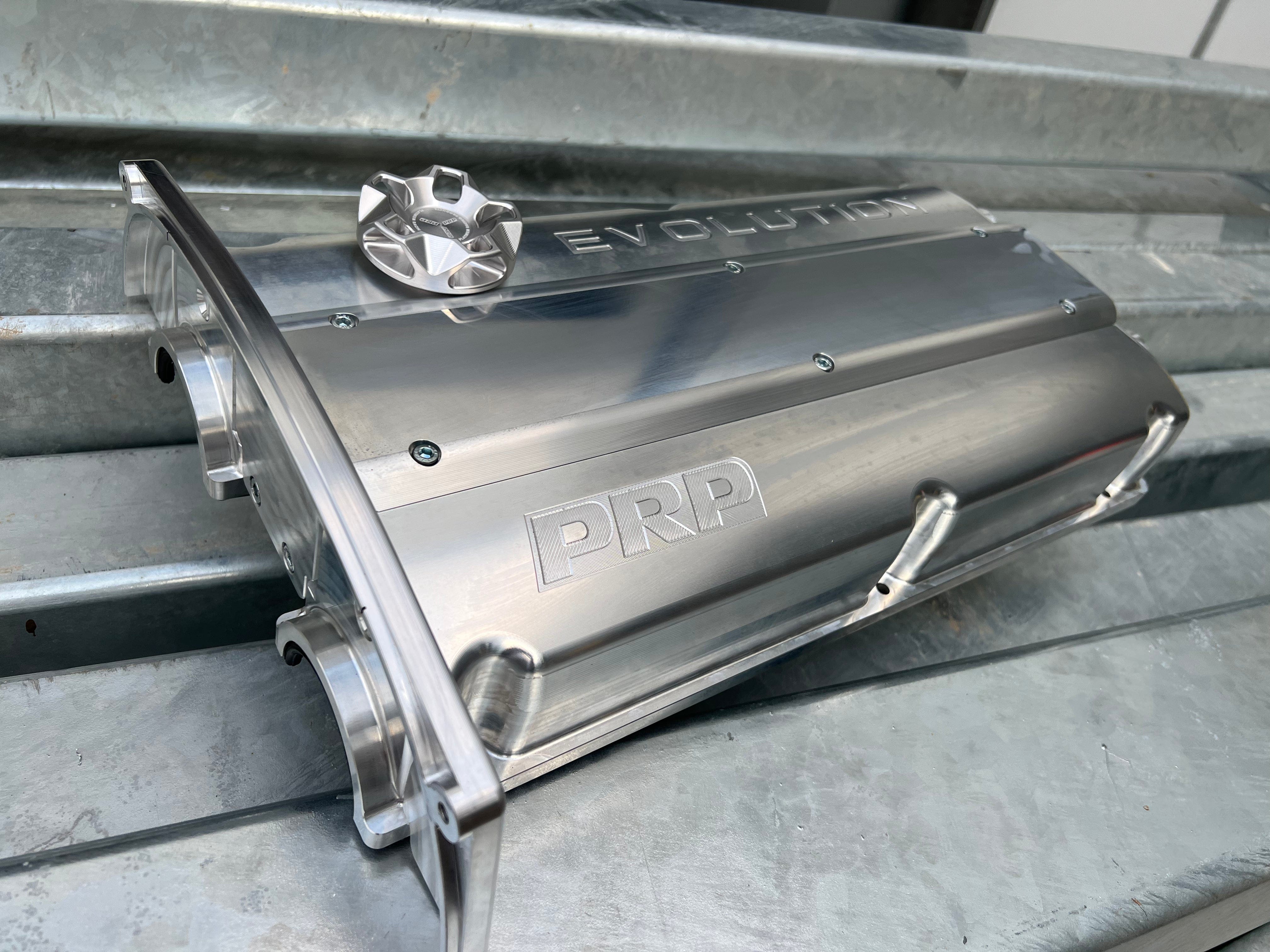 Platinum Racing Products Billet Cam Covers Black / Without Valley Cover / Custom Laser Engraving (Leave a note at checkout) Mitsubishi EVO 4-9 Mivec Billet Cam Cover SR