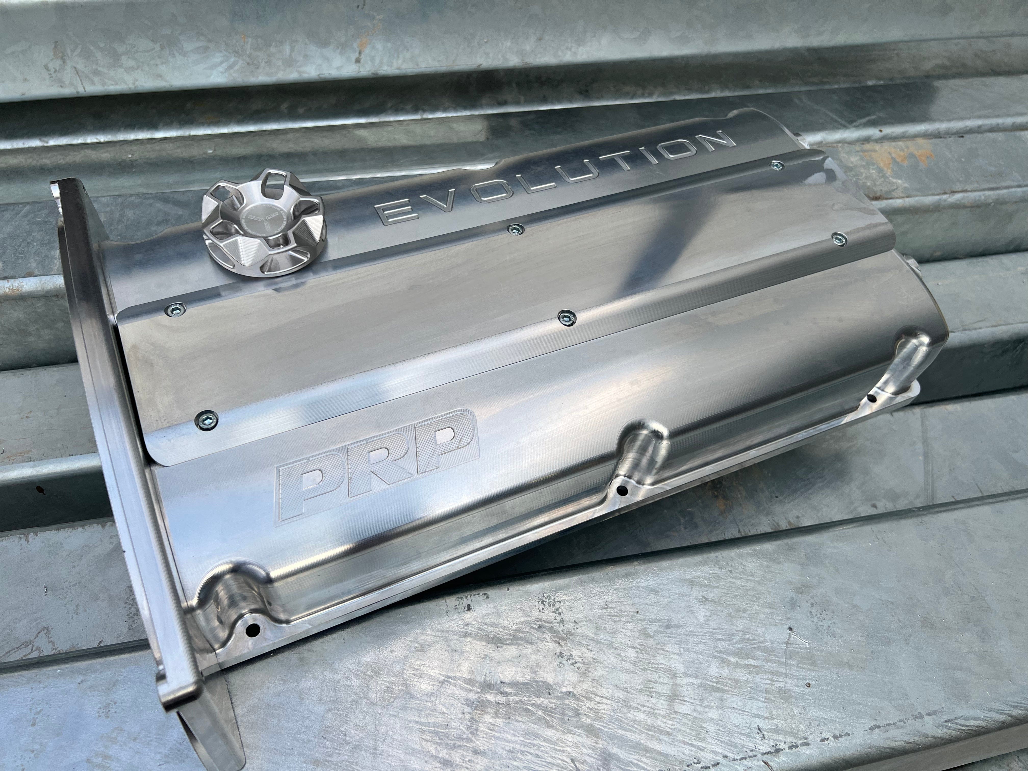 Platinum Racing Products Billet Cam Covers Black / Without Valley Cover / Laser Engraving Exhaust Side - Evolution / Intake Side - PRP Mitsubishi EVO 4-9 Mivec Billet Cam Cover SR