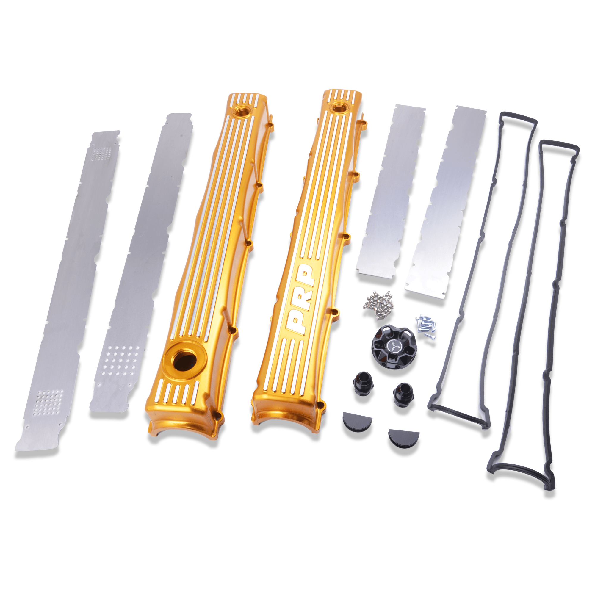 Platinum Racing Products Billet Cam Covers Nissan Skyline ETS Pro PLUS Attesa Torque Split Controller / No Oil Cap / Finned - With Filler Cap Port (Wet Sump) RB Twin Cam Baffled Cam Covers SR