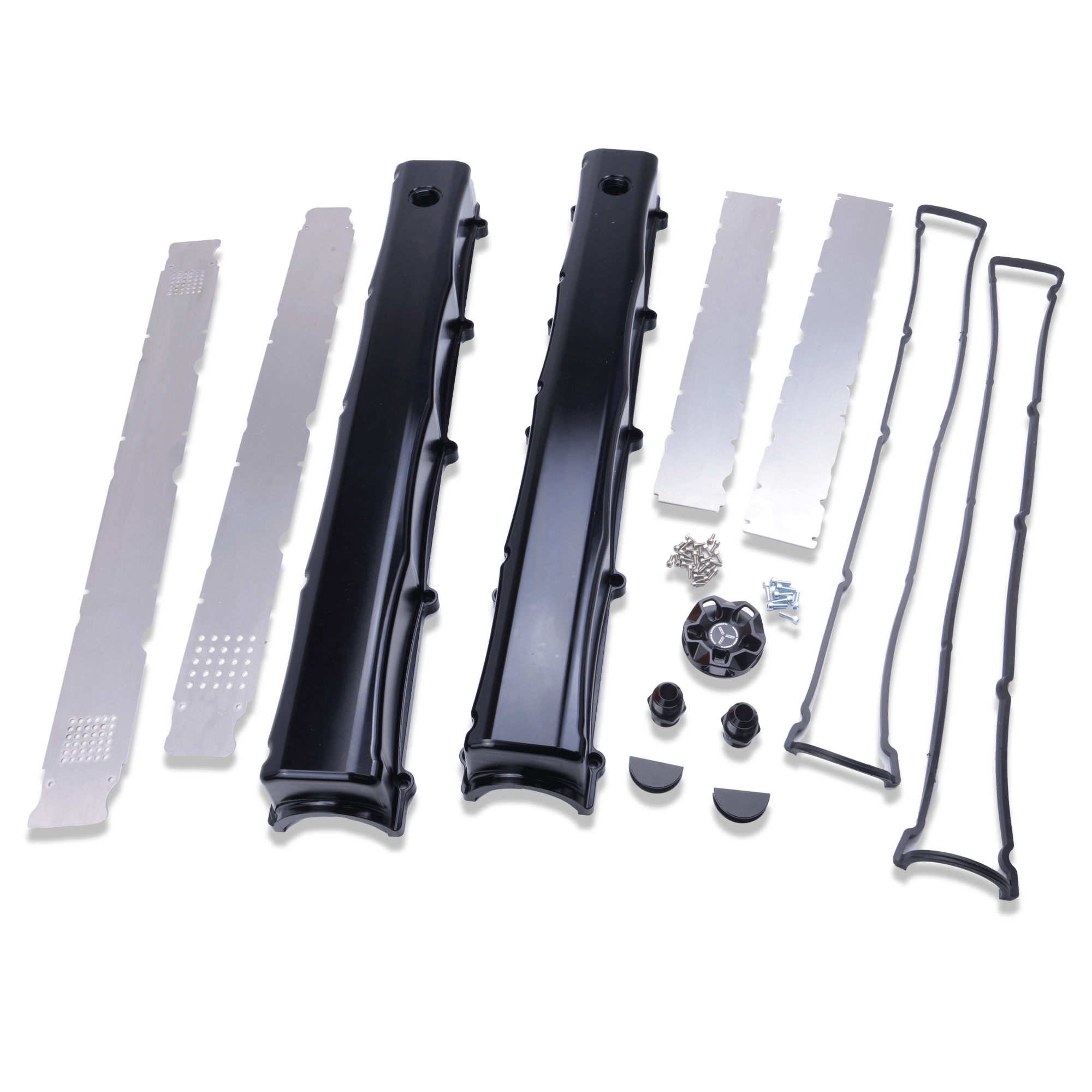 Platinum Racing Products Billet Cam Covers Pro Series Titanium Intake Manifold Stud Kit to suit Nissan RB20 / RB25 / RB26 / No Oil Cap / Smooth - With Filler Cap Port (Wet Sump) RB Twin Cam Baffled Cam Covers SR