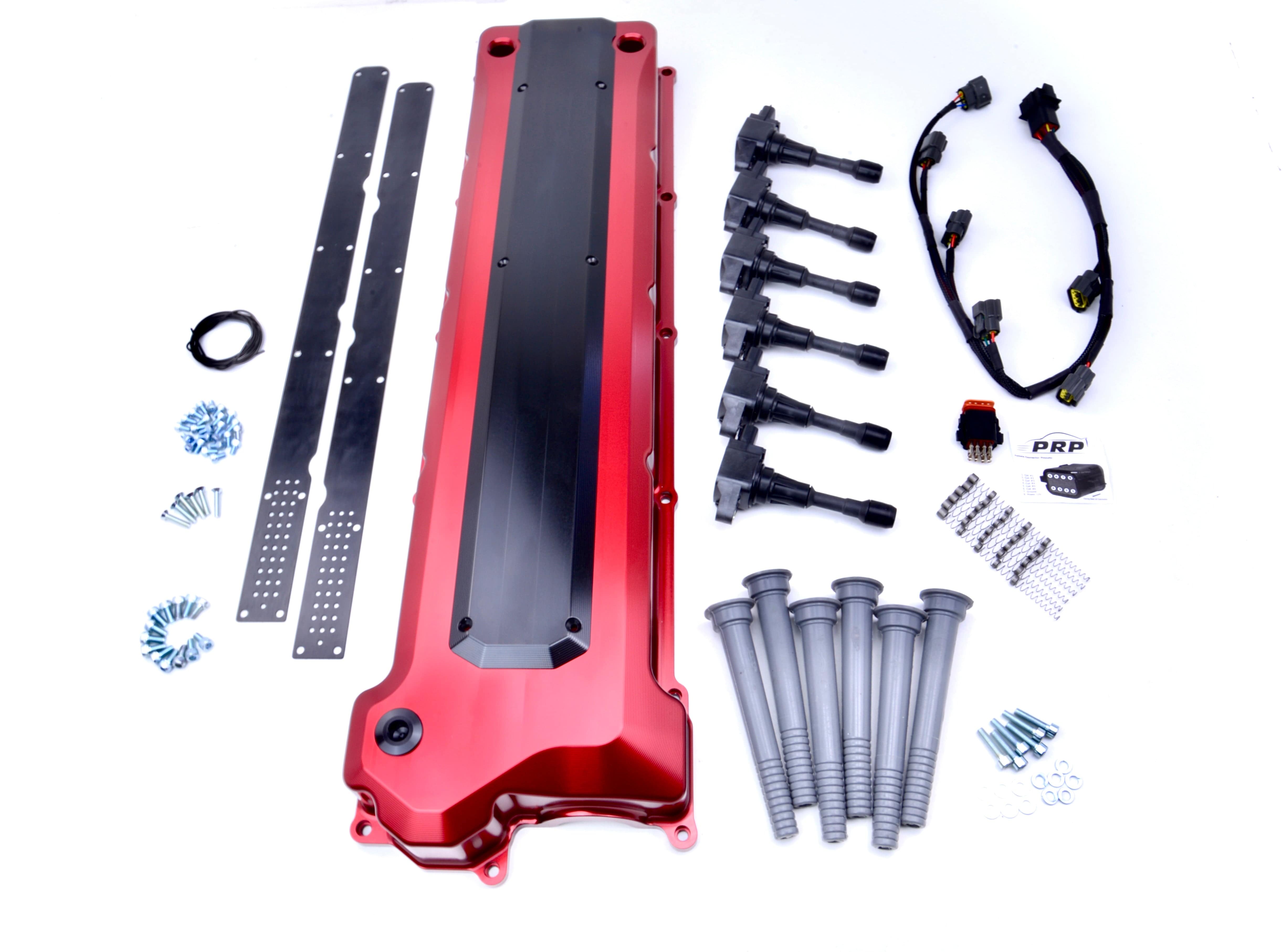 Platinum Racing Products Billet Cam Covers Purple / Billet cover kit wth stalks and loom / Include 12AN Orb Oil Filler Cap Nissan TB48 Billet Rocker Cover and Integrated Coil kit SR
