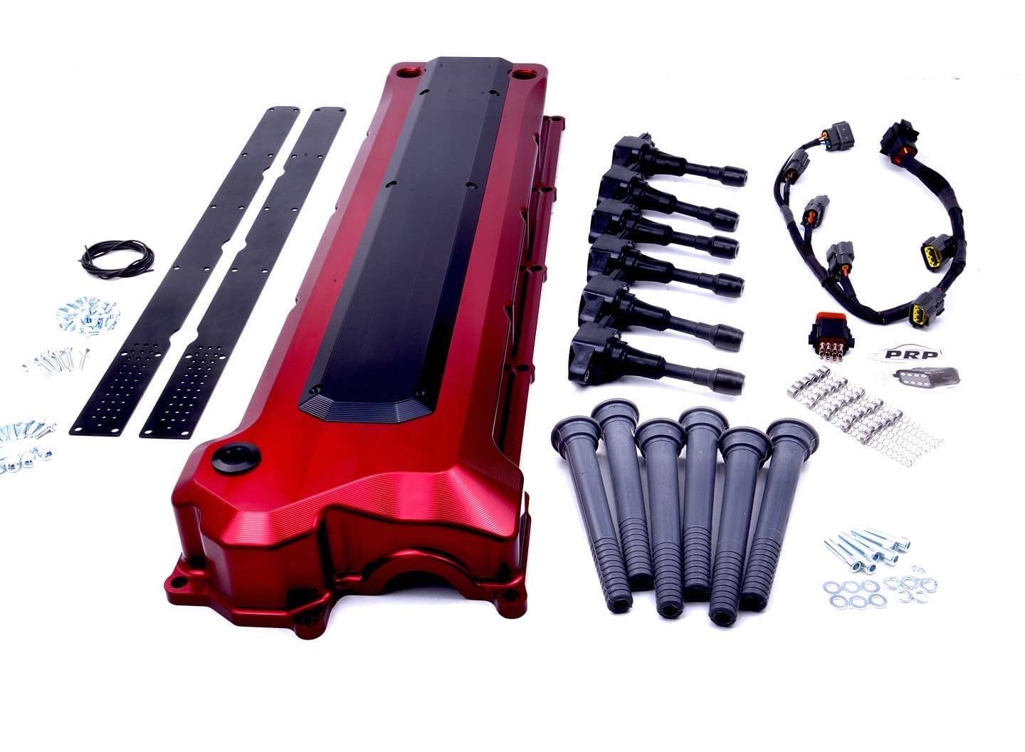 Platinum Racing Products Billet Cam Covers Purple / Billet cover kit wth stalks and loom / Include PRP Billet Oil Filler Cap Nissan TB48 Billet Rocker Cover and Integrated Coil kit SR