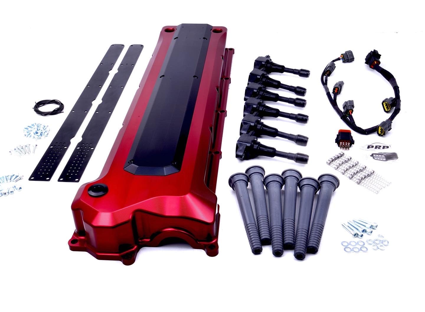 Platinum Racing Products Billet Cam Covers Purple / Billet cover kit wth stalks and loom / Include PRP Billet Oil Filler Cap Nissan TB48 Billet Rocker Cover and Integrated Coil kit SR