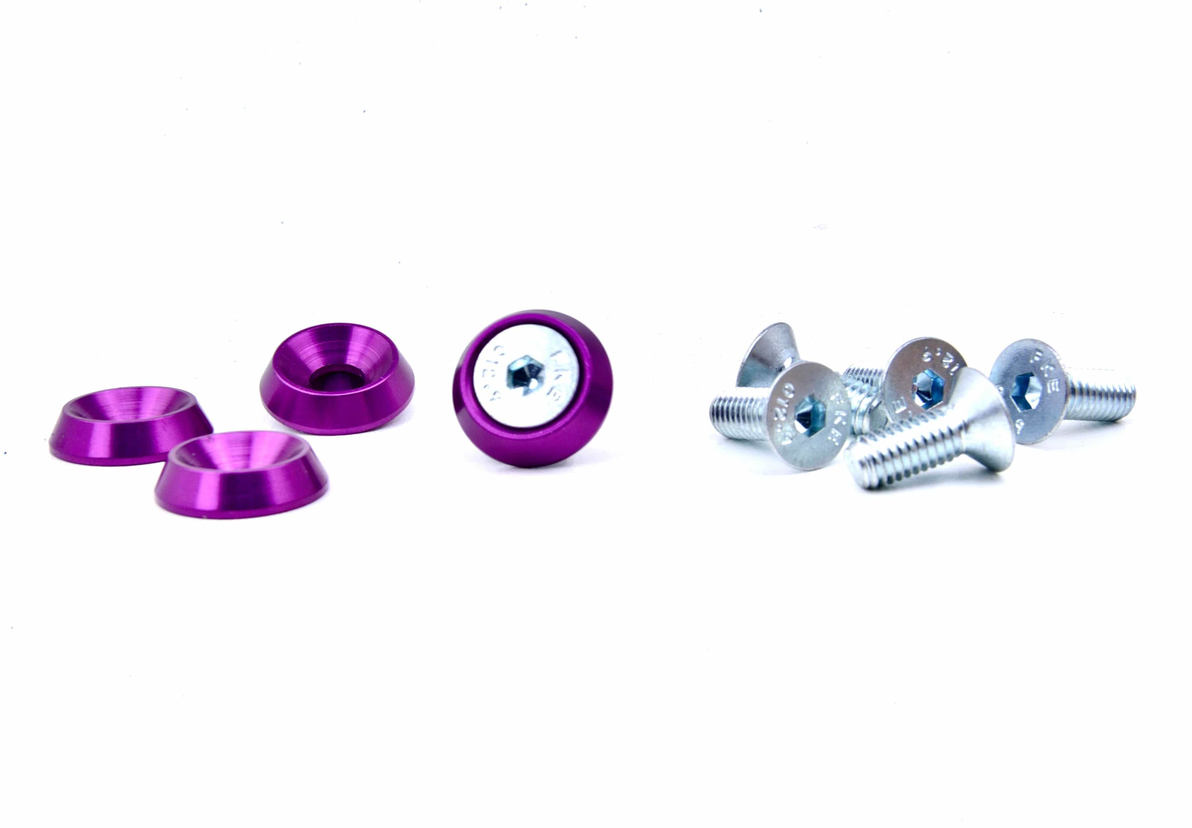 Platinum Racing Products Dress Up Washers Black / Pack of 10 M6 x 20mm Countersunk Vehicle Dress Up Bolts and Washers SR