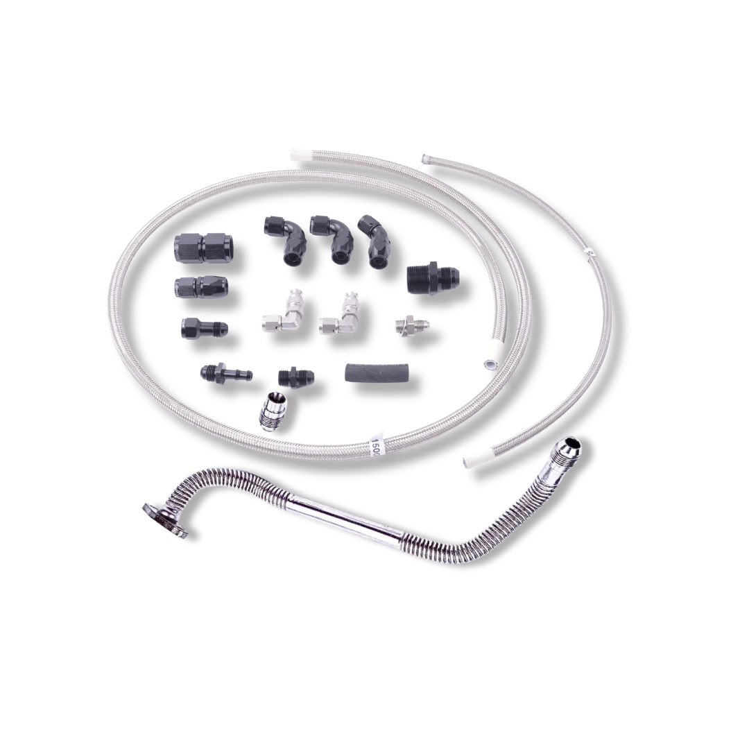 Platinum Racing Products Fittings & Hose Garrett (Inc Aftermarket Units) / Up to G35 Series Garrett Toyota 1JZ/2JZ High Mount Turbo Oil & Water Line Kit SR