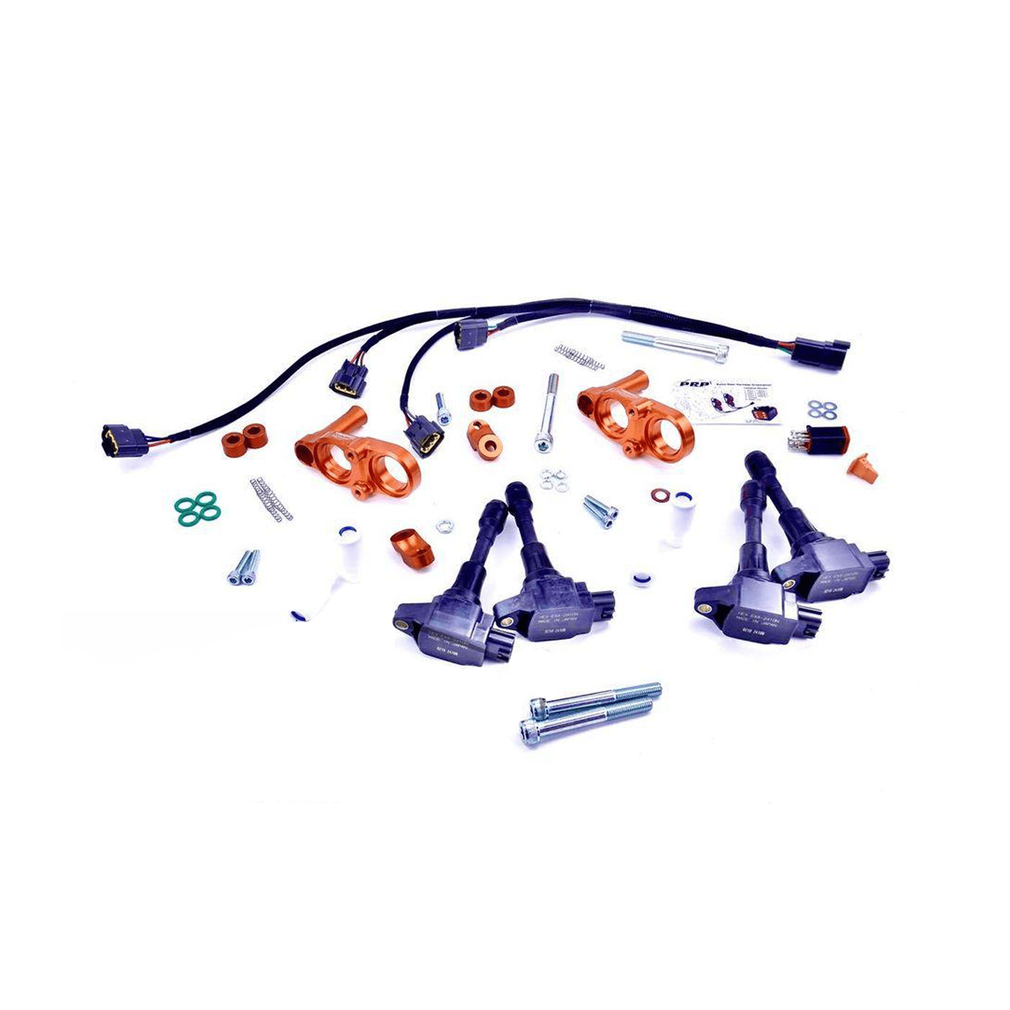 Platinum Racing Products Ignition Coil Kit 13B / Black / Full coil Kit - Coils, Bracket, Stalks and loom Mazda Rotary 13B & 20B Coil Kits SR