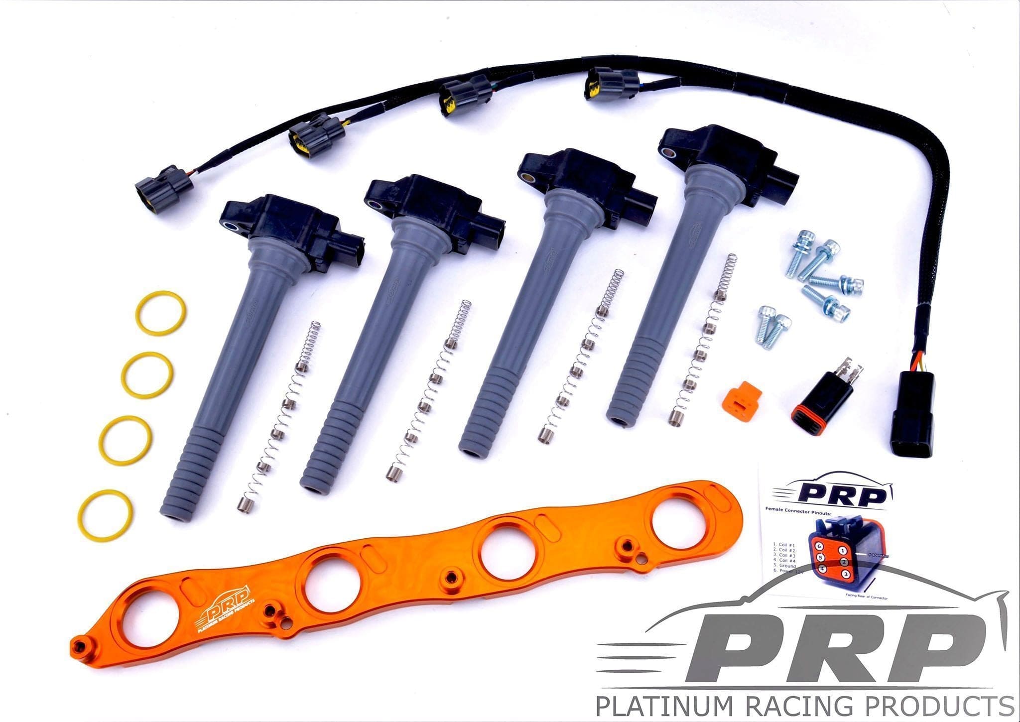 Platinum Racing Products Ignition Coil Kit Black / Bracket, Stalks Honda K Series Coil Kit SR