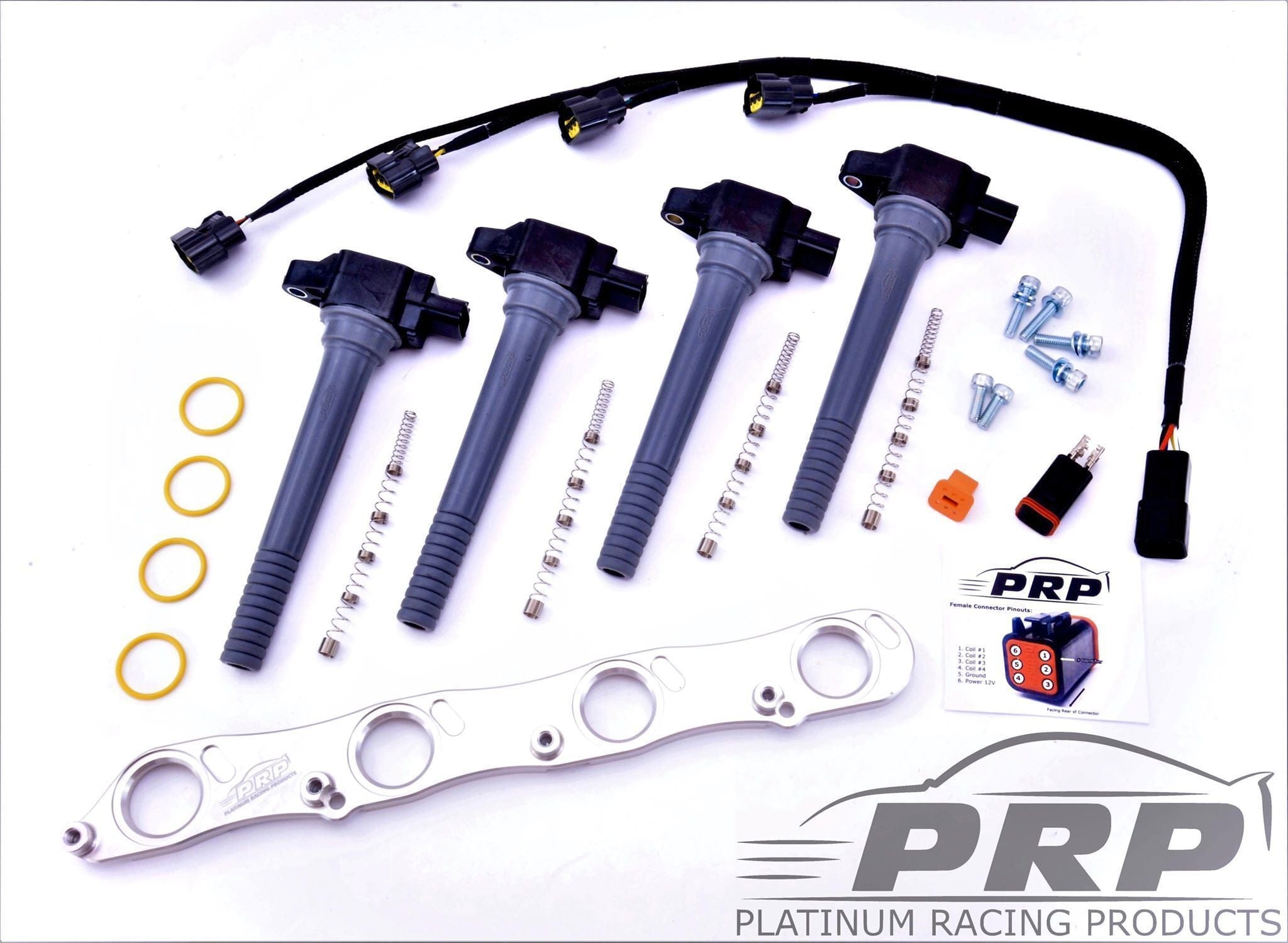 Platinum Racing Products Ignition Coil Kit Black / Bracket, stalks, loom Honda F Series Coil Kit SR