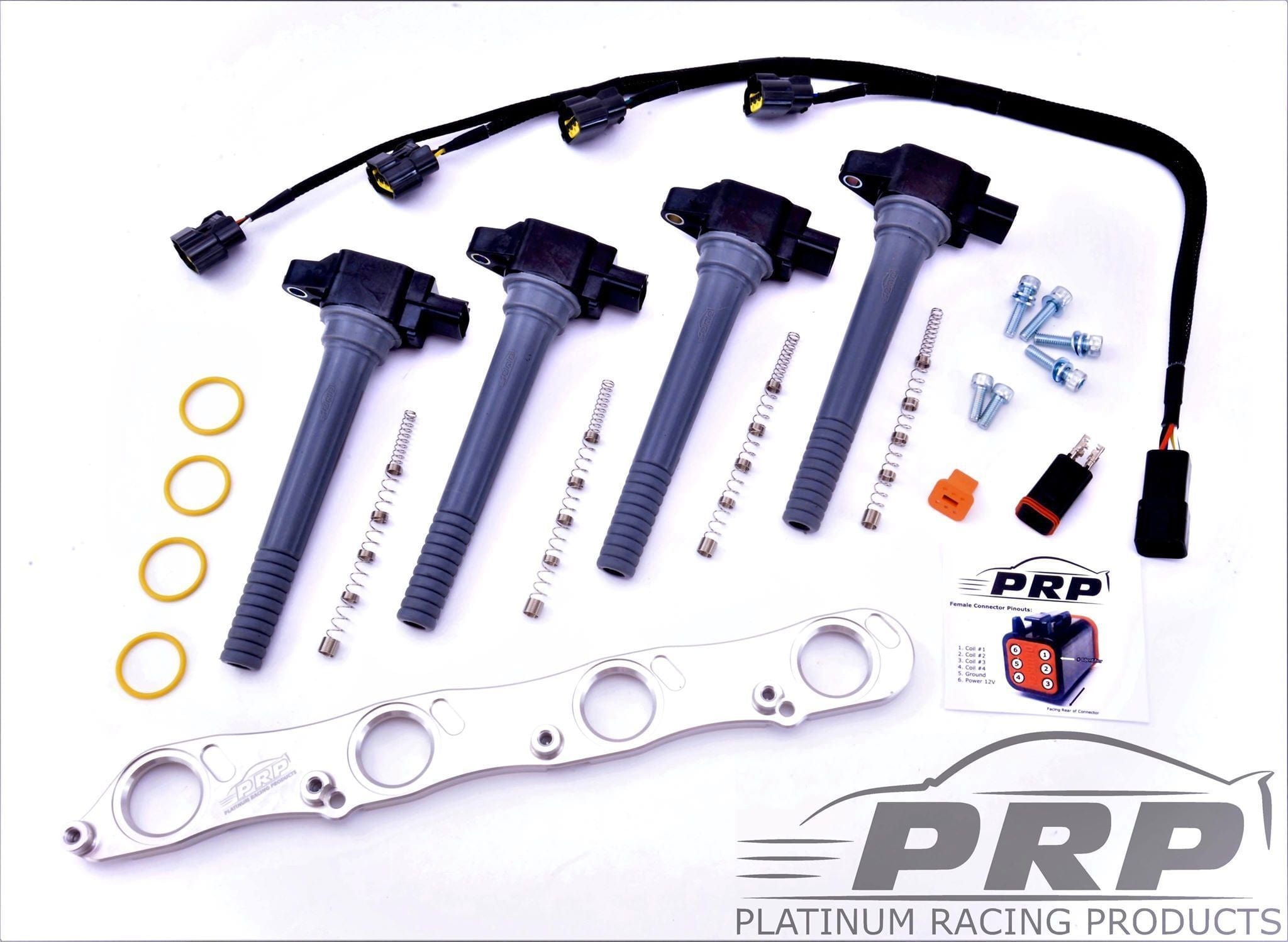 Platinum Racing Products Ignition Coil Kit Black / Bracket, stalks, loom Honda K Series Coil Kit SR