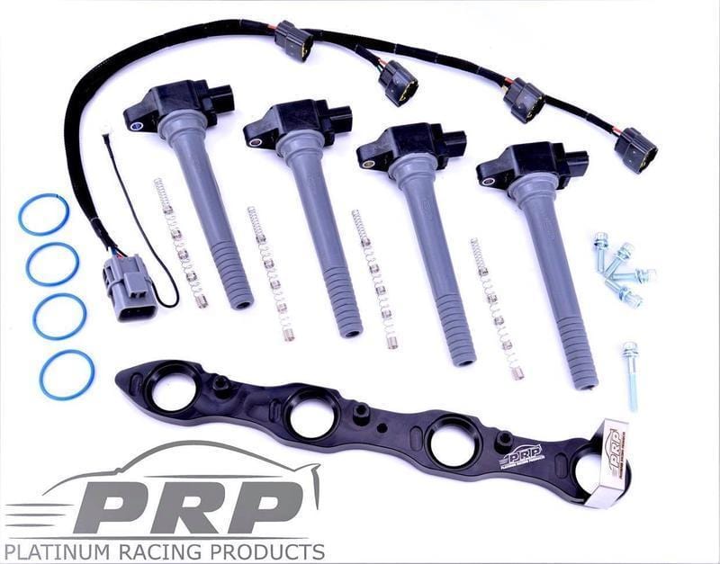 Platinum Racing Products Ignition Coil Kit Black / Bracket, Stalks, Loom with Ingiter Delete Nissan SR20 Coil Kit for S13 & Series 1 S14 & 180SX, Big Hole Rocker Cover SR