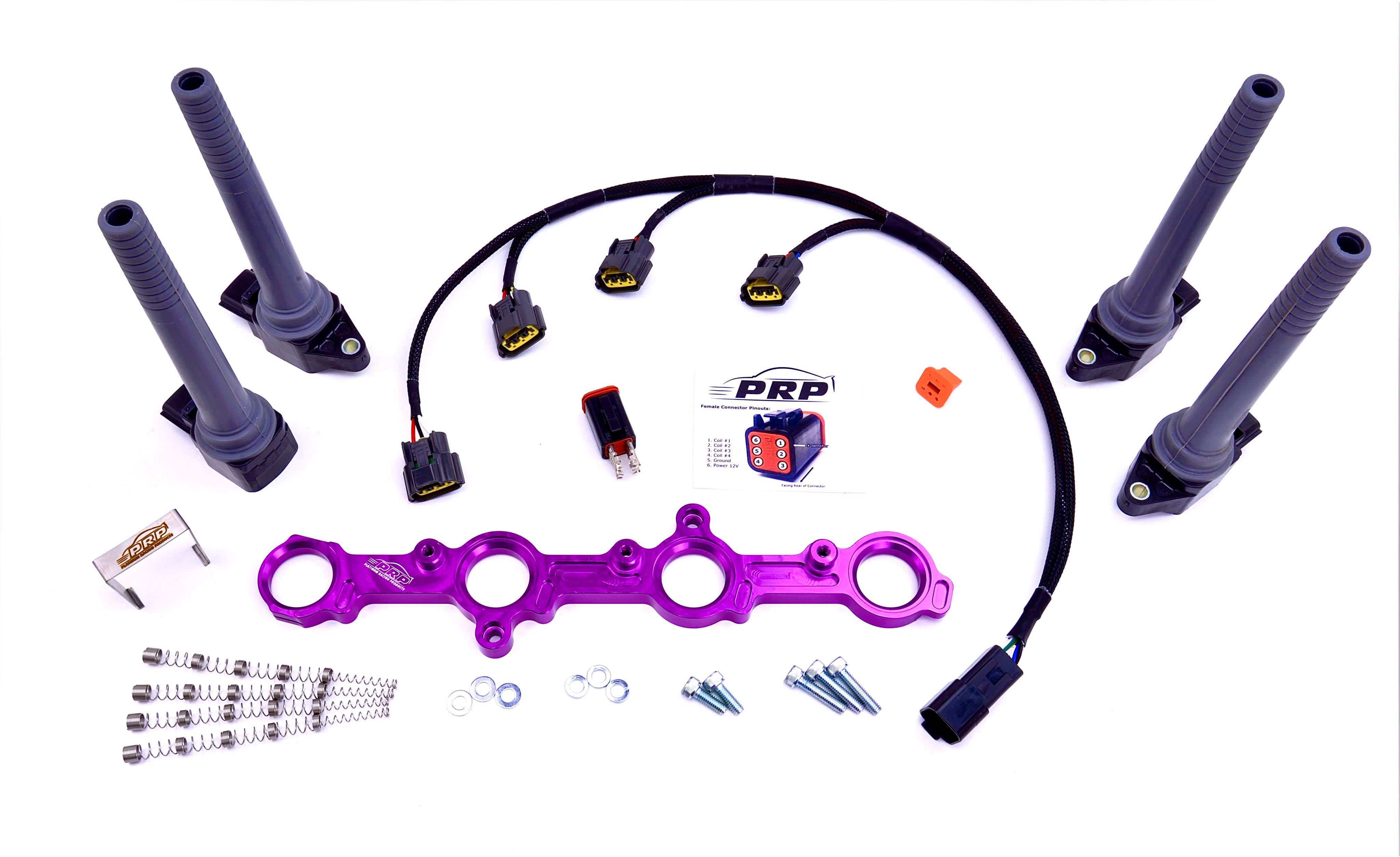 Platinum Racing Products Ignition Coil Kit Black / Bracket, Stalks Mitsubishi 4G63 Evo 1-3 & VR4 Coil Kit SR