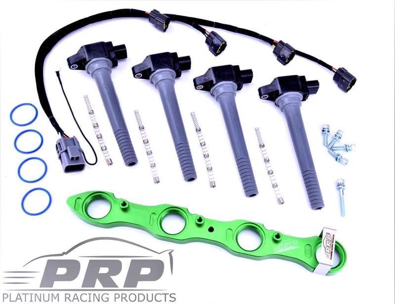Platinum Racing Products Ignition Coil Kit Black / Bracket, Stalks, OEM Loom Nissan SR20 Coil Kit for S13 & Series 1 S14 & 180SX, Big Hole Rocker Cover SR