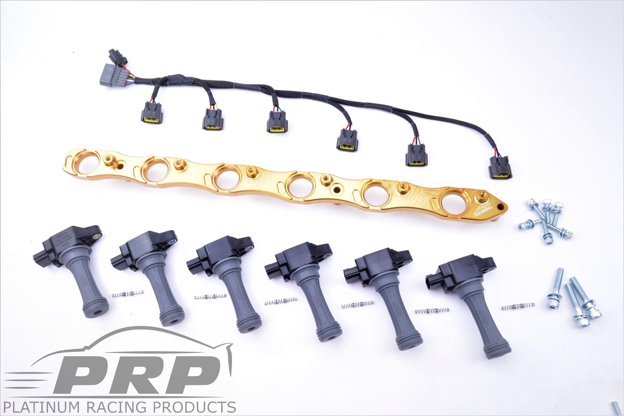 Platinum Racing Products Ignition Coil Kit Black / Bracket w/ Stalks + Coils / NO LOOM Nissan RB Twin Cam Coil Kit SR