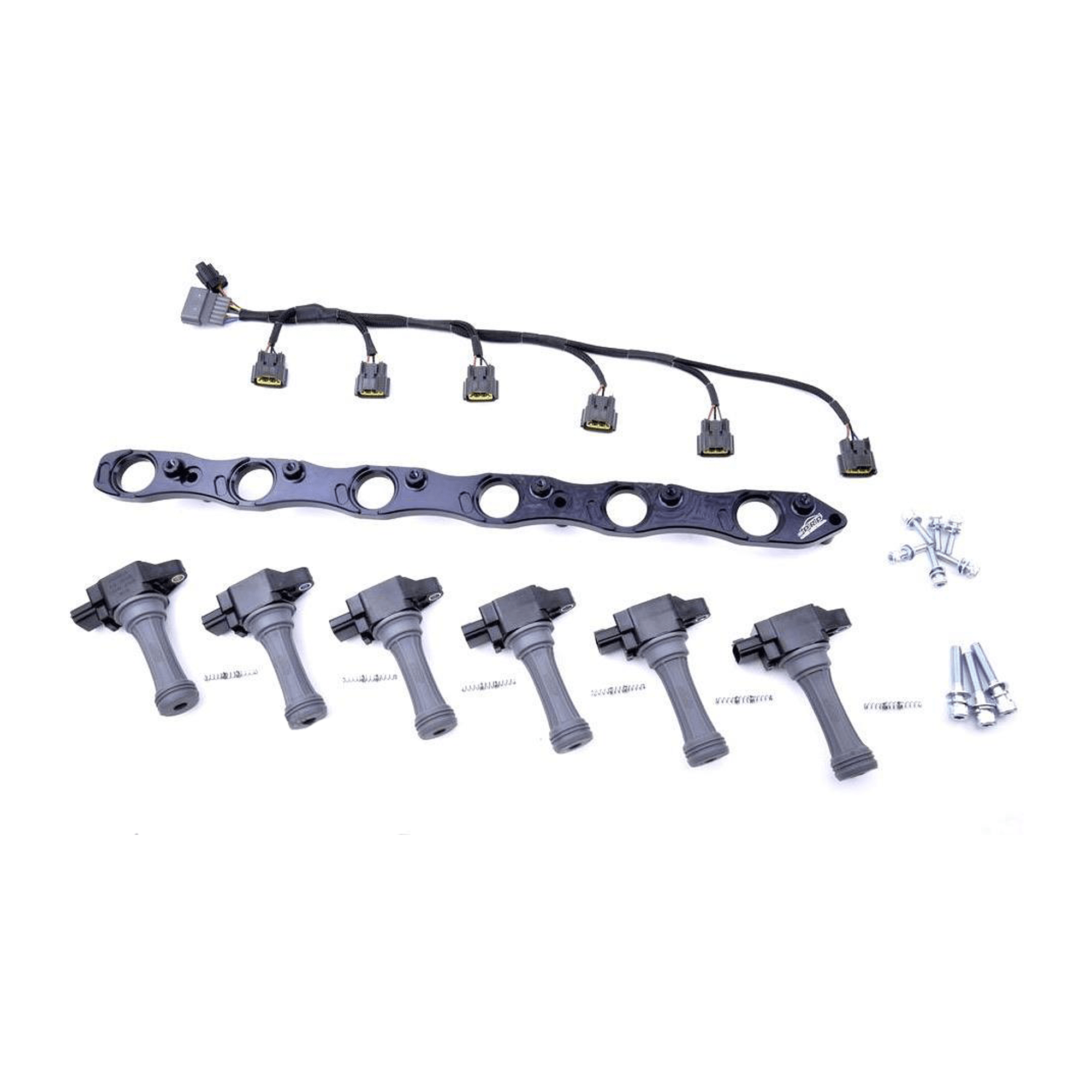 Platinum Racing Products Ignition Coil Kit Black / Bracket w/ Stalks + Coils / RBLOOM1 Nissan RB Twin Cam Coil Kit SR