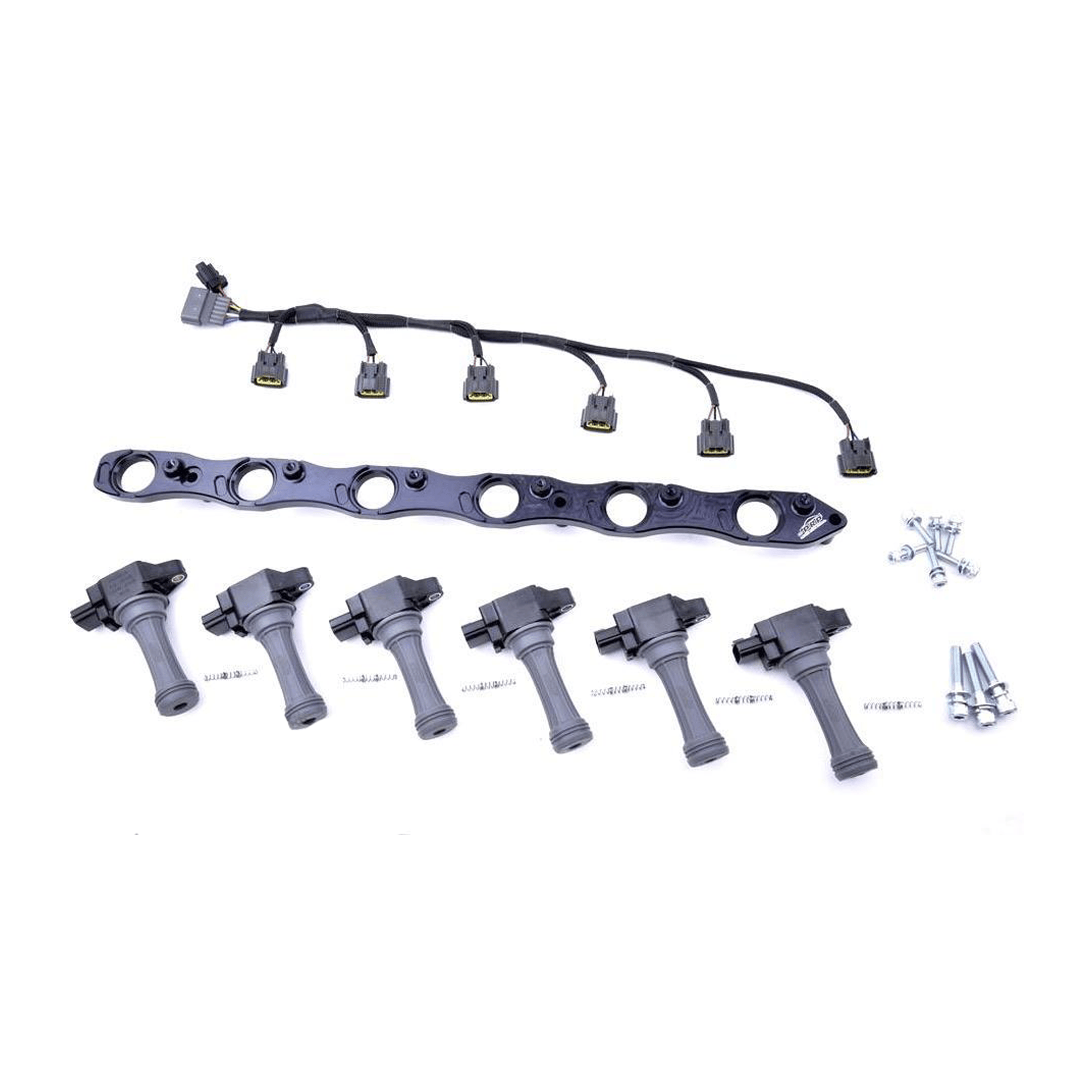 Platinum Racing Products Ignition Coil Kit Black / Bracket w/ Stalks + Coils / RBLOOM1 Nissan RB Twin Cam Coil Kit SR