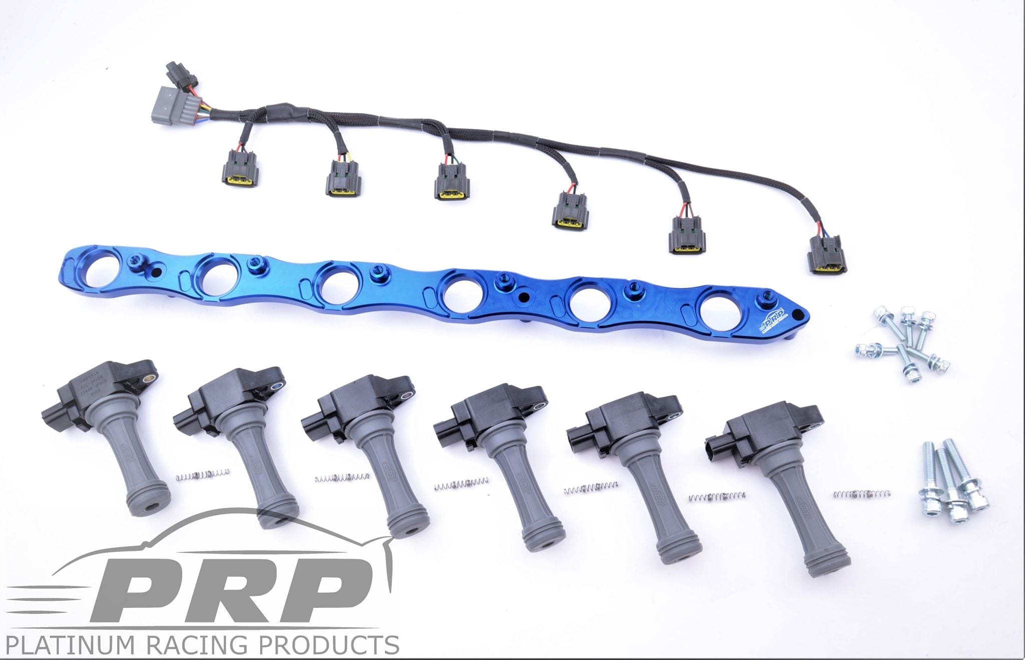 Platinum Racing Products Ignition Coil Kit Black / Bracket w/ Stalks + Coils / RBLOOM6 Nissan RB Twin Cam Coil Kit SR