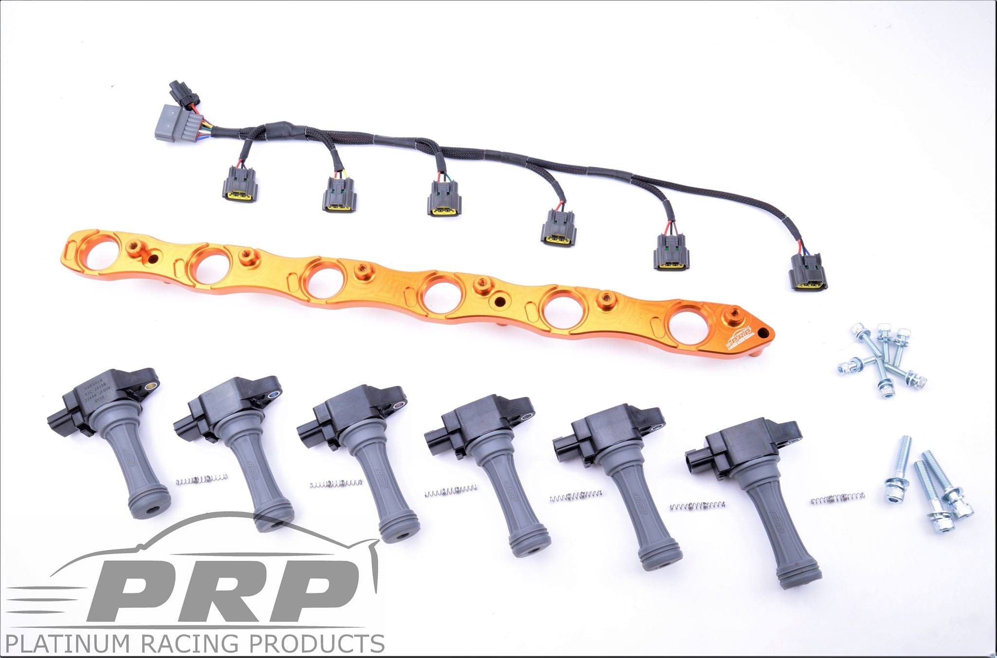 Platinum Racing Products Ignition Coil Kit Black / Bracket w/ Stalks / RBLOOM1 Nissan RB Twin Cam Coil Kit SR