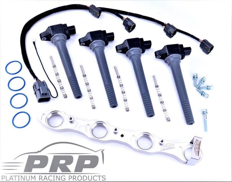 Platinum Racing Products Ignition Coil Kit Black / Coils, Bracket, Stalks Nissan SR20 Coil Kit for S13 & Series 1 S14 & 180SX, Big Hole Rocker Cover SR