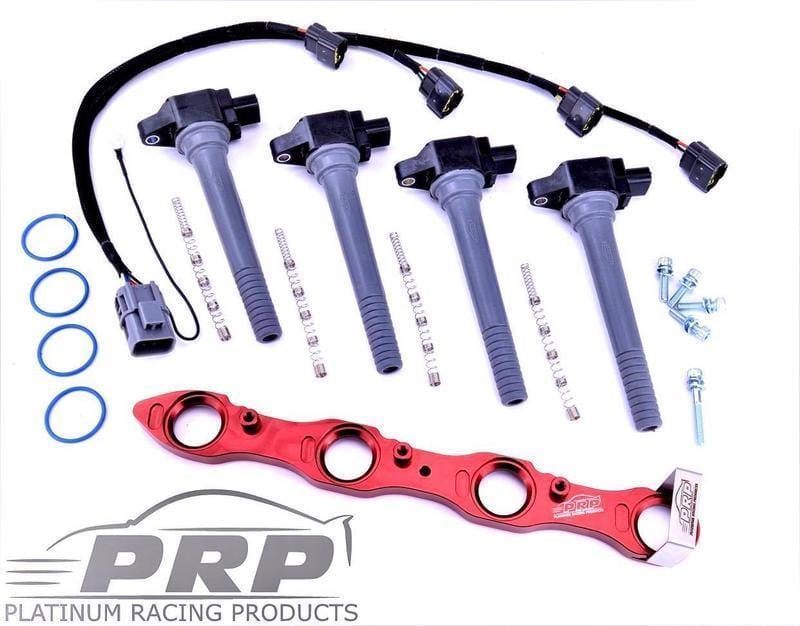 Platinum Racing Products Ignition Coil Kit Black / Full Kit, Coils, Bracket, Stalks, OEM Loom Nissan SR20 Coil Kit for Series 2 S14, S15, 180 Type X - Small Hole Rocker Cover SR