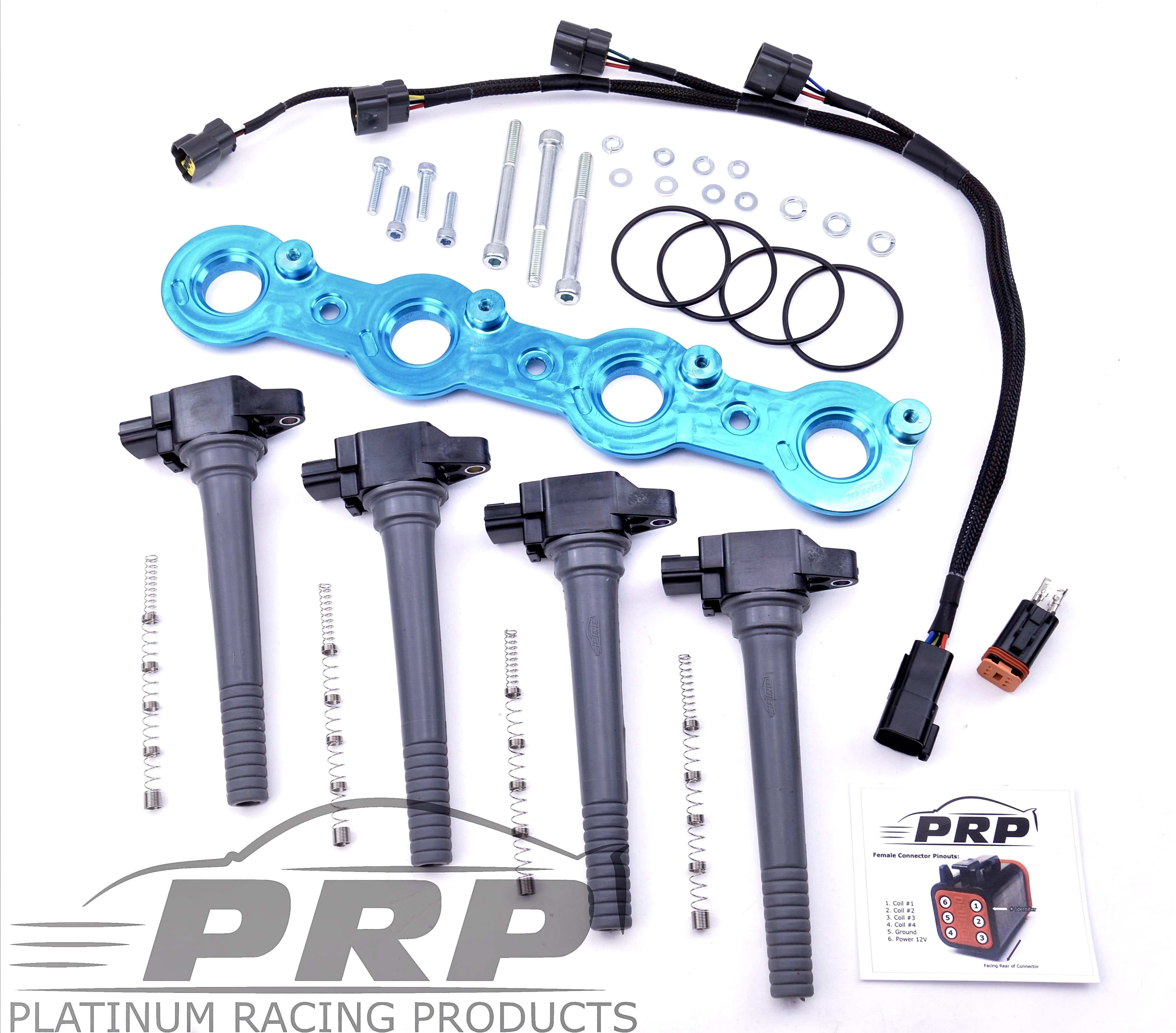 Platinum Racing Products Ignition Coil Kit Blue / Bracket, Stalks Nissan FJ20 Coil Kit SR