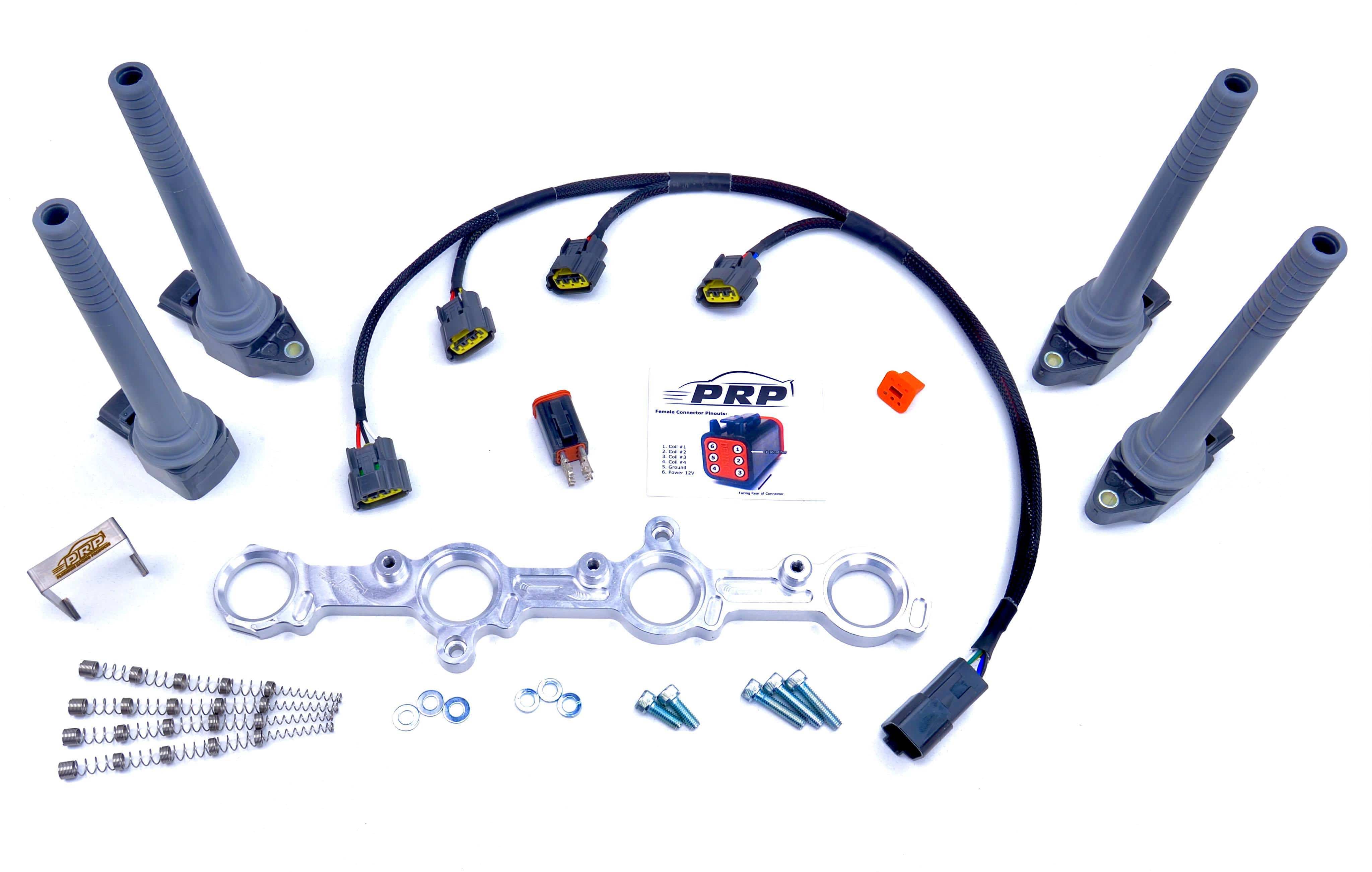 Platinum Racing Products Ignition Coil Kit Boring Black / Bracket Mitsubishi 4G63 Evo 1-3 & VR4 Coil Kit SR