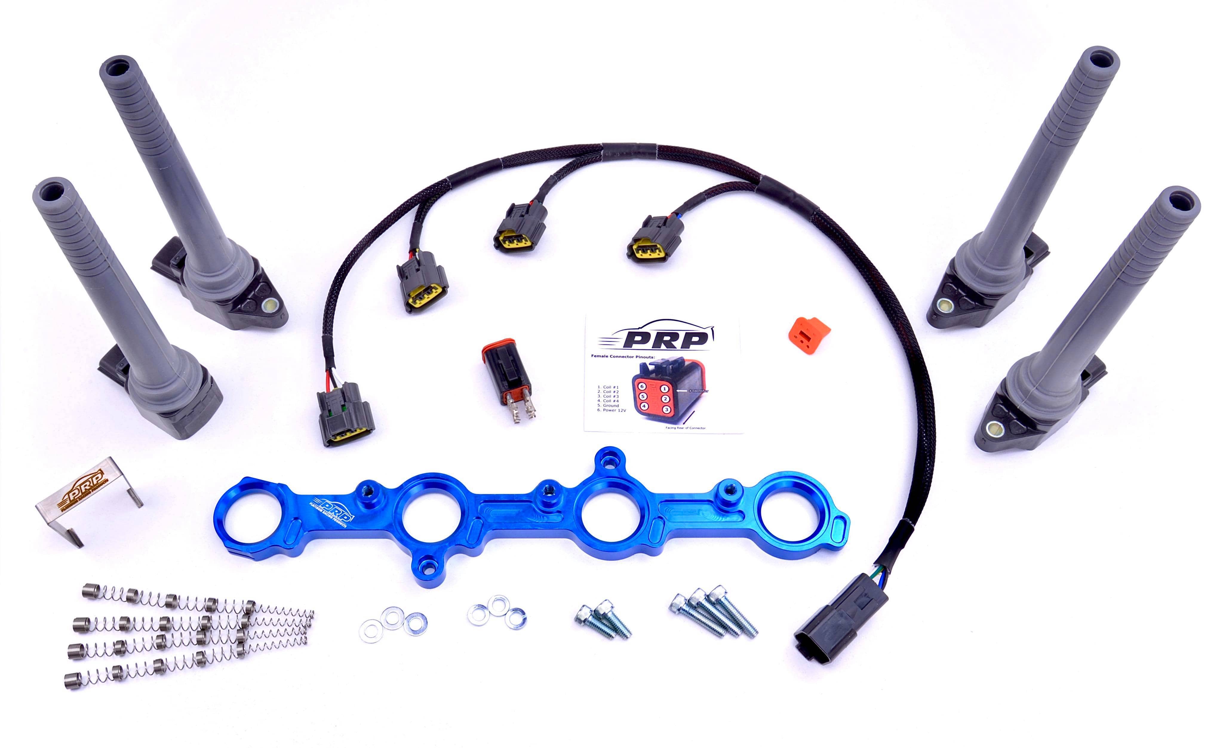 Platinum Racing Products Ignition Coil Kit Boring Black / Bracket, stalks, loom Mitsubishi 4G63 Evo 1-3 & VR4 Coil Kit SR