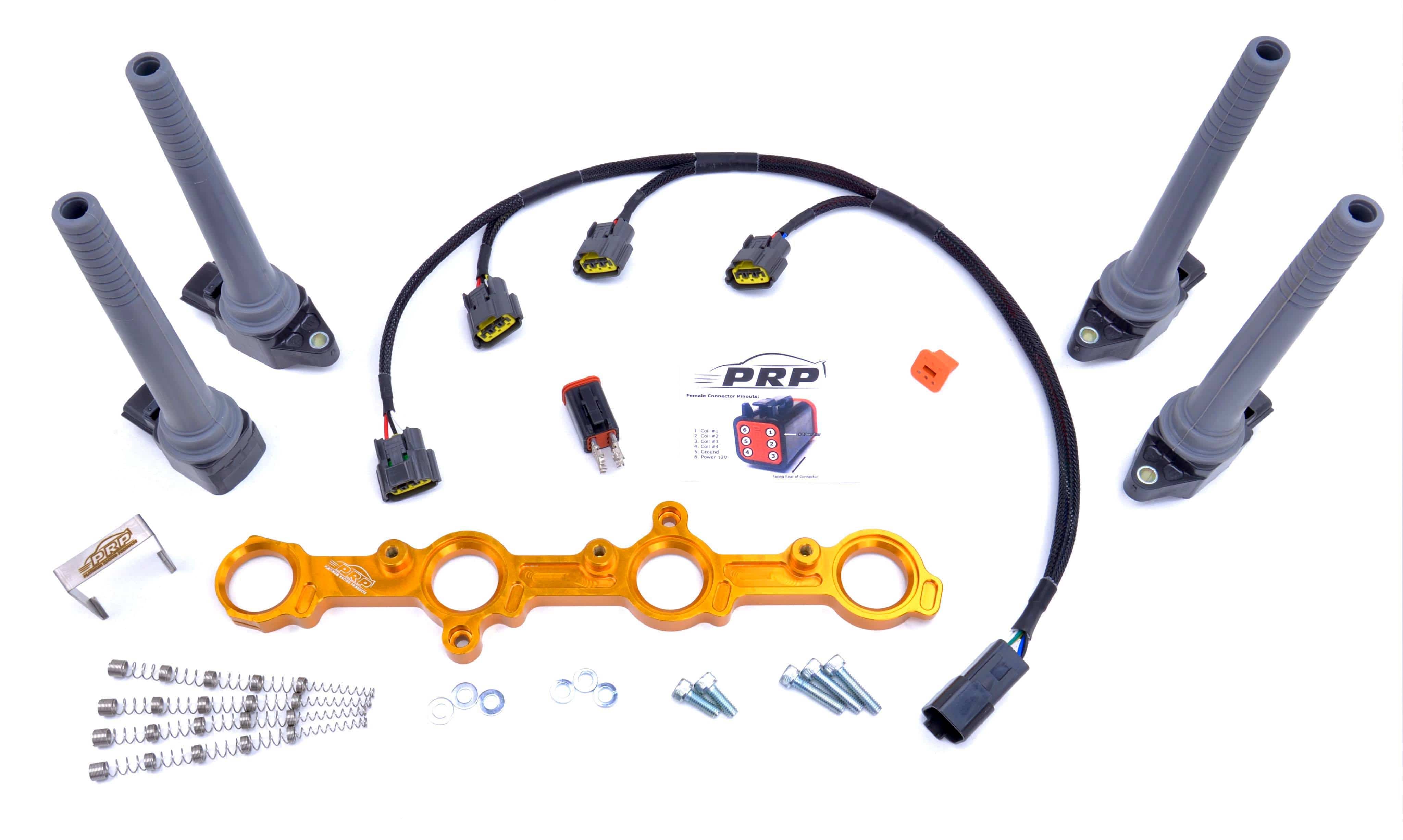 Platinum Racing Products Ignition Coil Kit Boring Black / Loom Mitsubishi 4G63 Evo 1-3 & VR4 Coil Kit SR