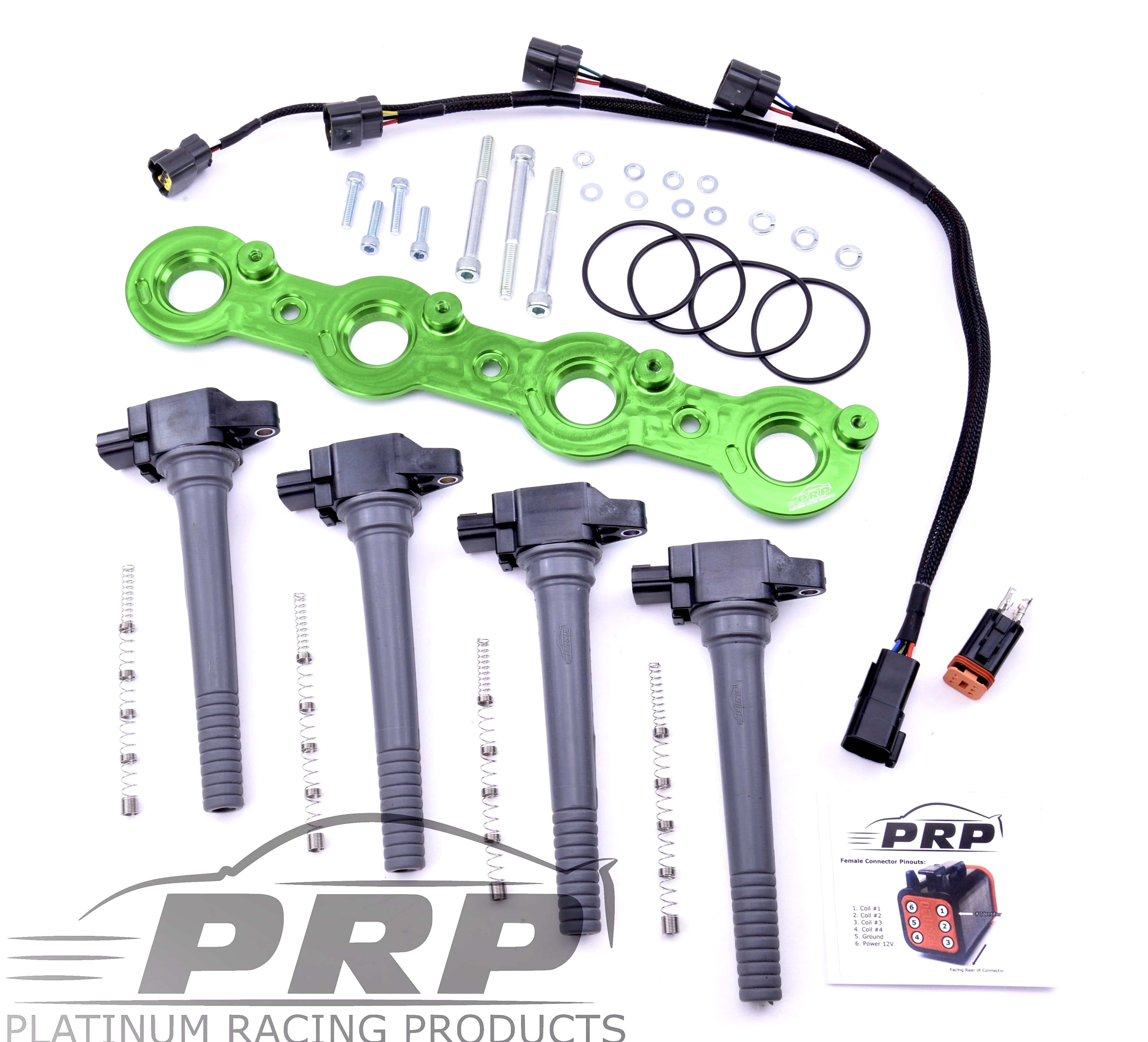 Platinum Racing Products Ignition Coil Kit Green / Coils, Bracket, Stalks Nissan FJ20 Coil Kit SR