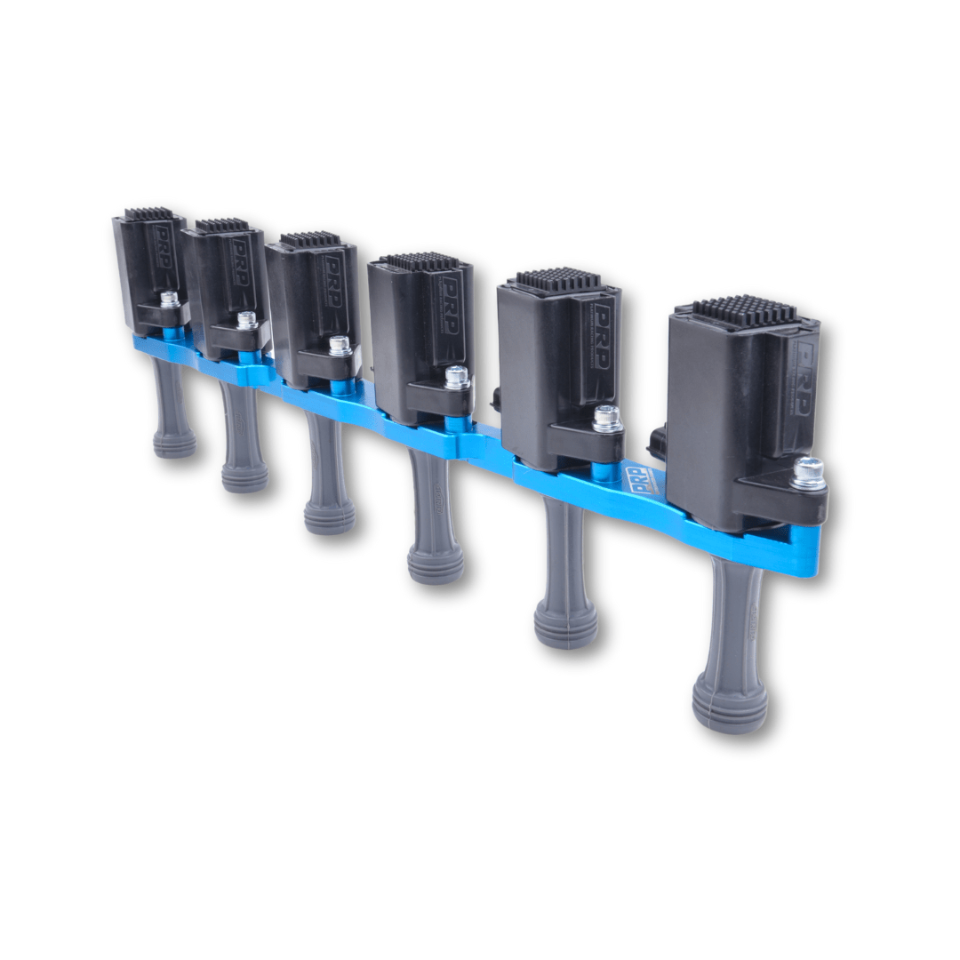 Platinum Racing Products Ignition Coil Kit Stalks and Bracket / Black / Universal Braided Tefzel Harness - VVTI (Uses Deutsch DT8 Connector) IGN-35A Coil Kit to Suit Toyota 1JZ / 2JZ SR