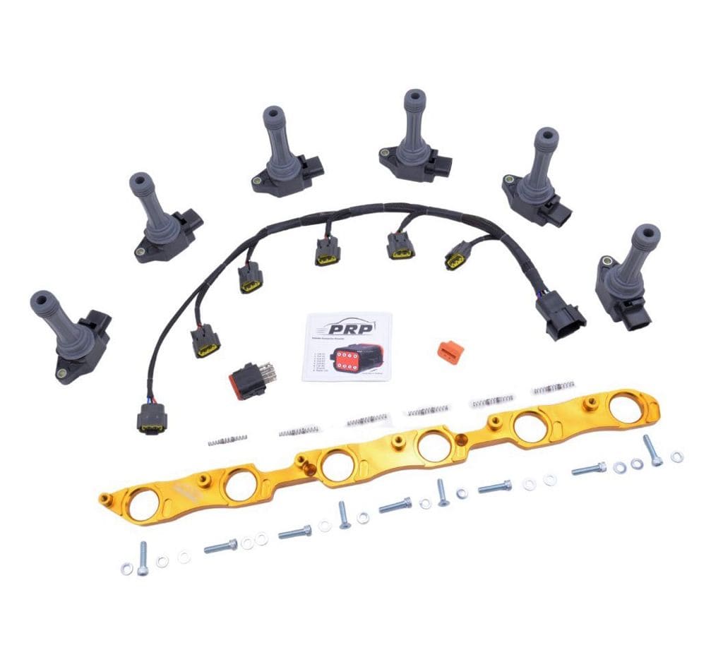 Platinum Racing Products Ignition Coil Kit Stalks and Bracket / Gold / No thankyou VR38 Coil Kit to Suit Toyota 1JZ / 2JZ SR