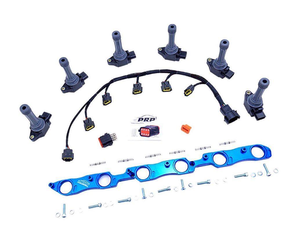Platinum Racing Products Ignition Coil Kit Stalks and Bracket / Silver / No thankyou VR38 Coil Kit to Suit Toyota 1JZ / 2JZ SR