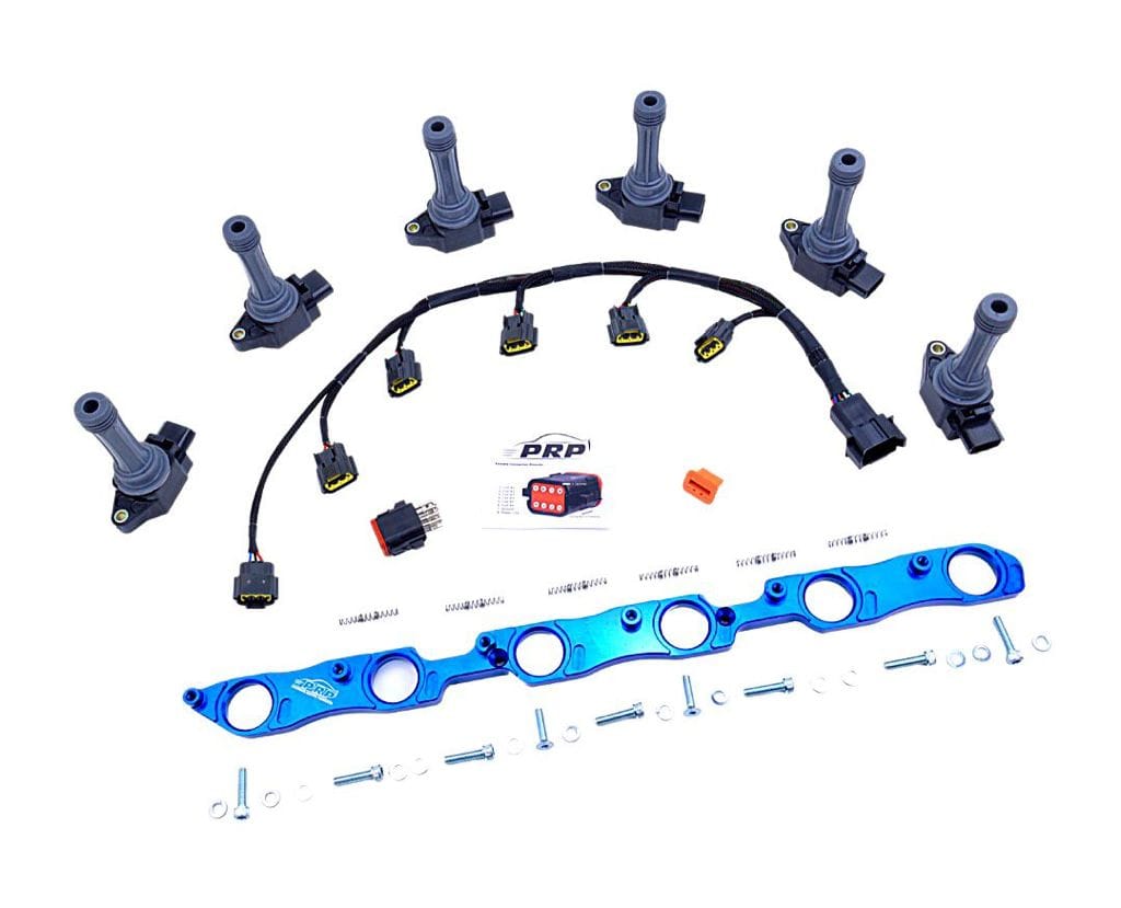 Platinum Racing Products Ignition Coil Kit Stalks and Bracket / Silver / No thankyou VR38 Coil Kit to Suit Toyota 1JZ / 2JZ SR