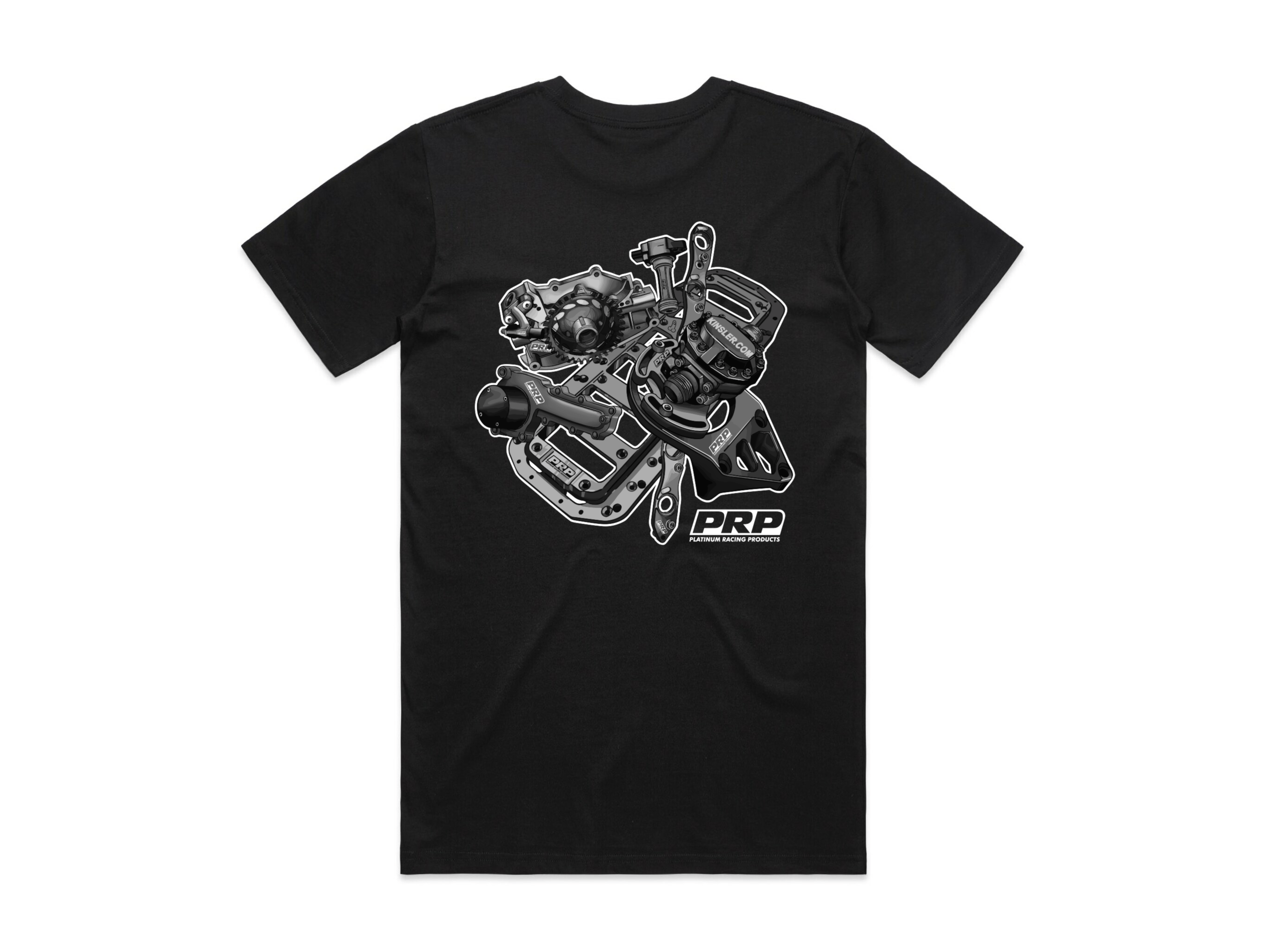 Platinum Racing Products Merchandise XS / Black & White Artwork on The Back with PRP on Front / Black Shirt SR