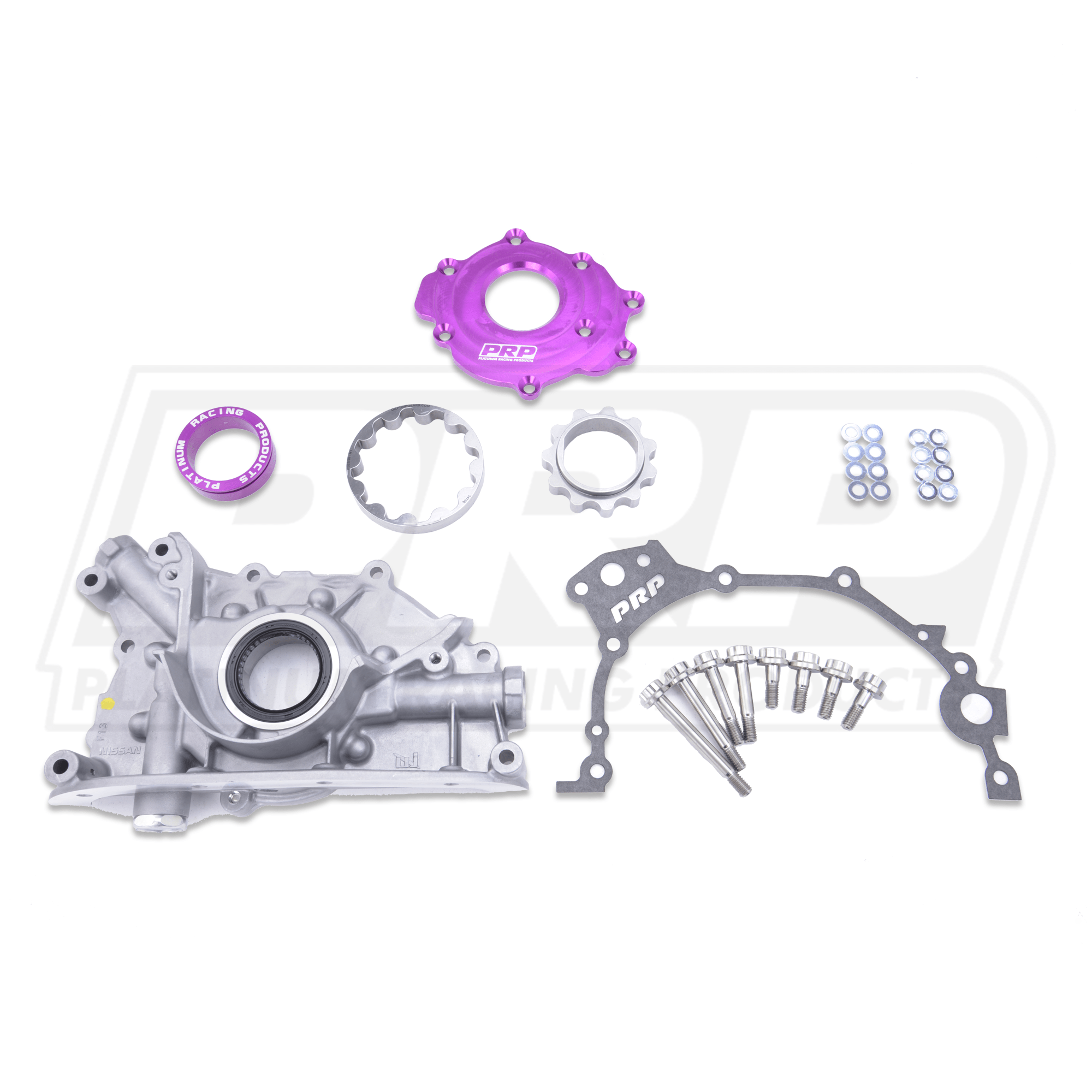 Platinum Racing Products Oil Pump Flat Drive Gears - No Collar / Steel Backing Plate / Include Titanium Hardware Genuine Nissan N1 Oil Pump Kit SR