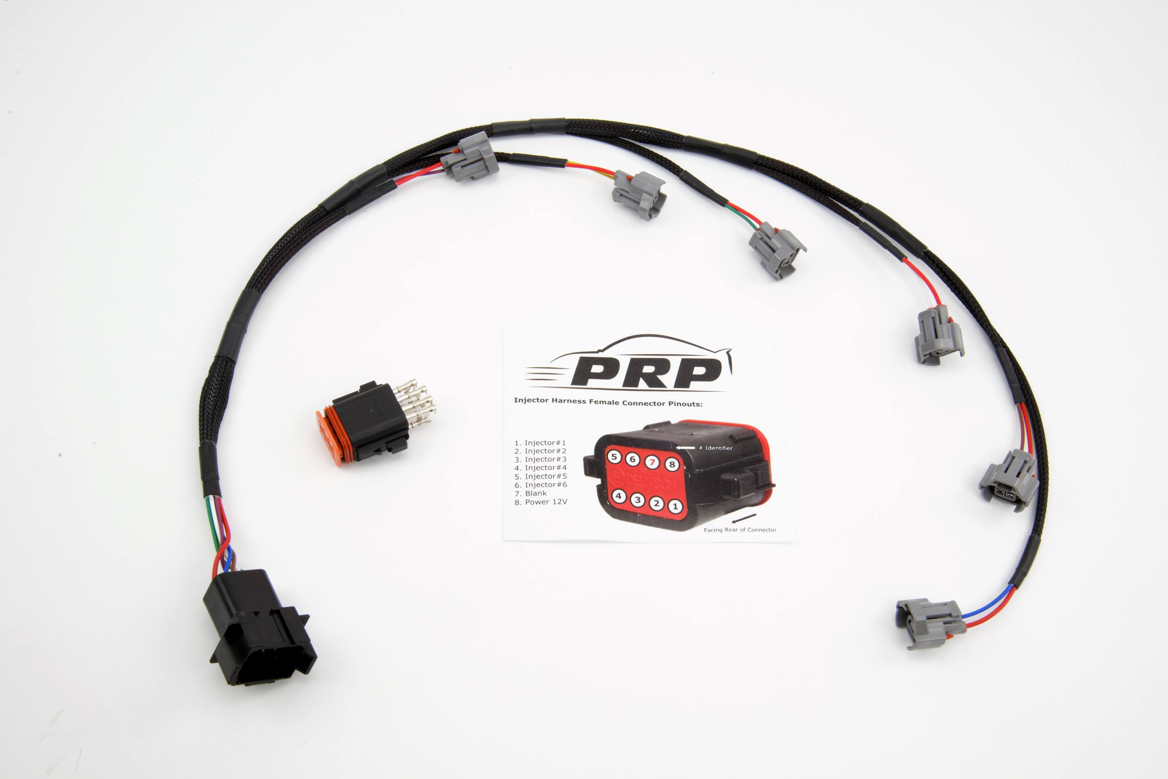 Platinum Racing Products Wiring Harnesses Suit EV6/USCAR Injectors - EV6 Red Face Connector Universal 6 Cylinder Injector Loom SR