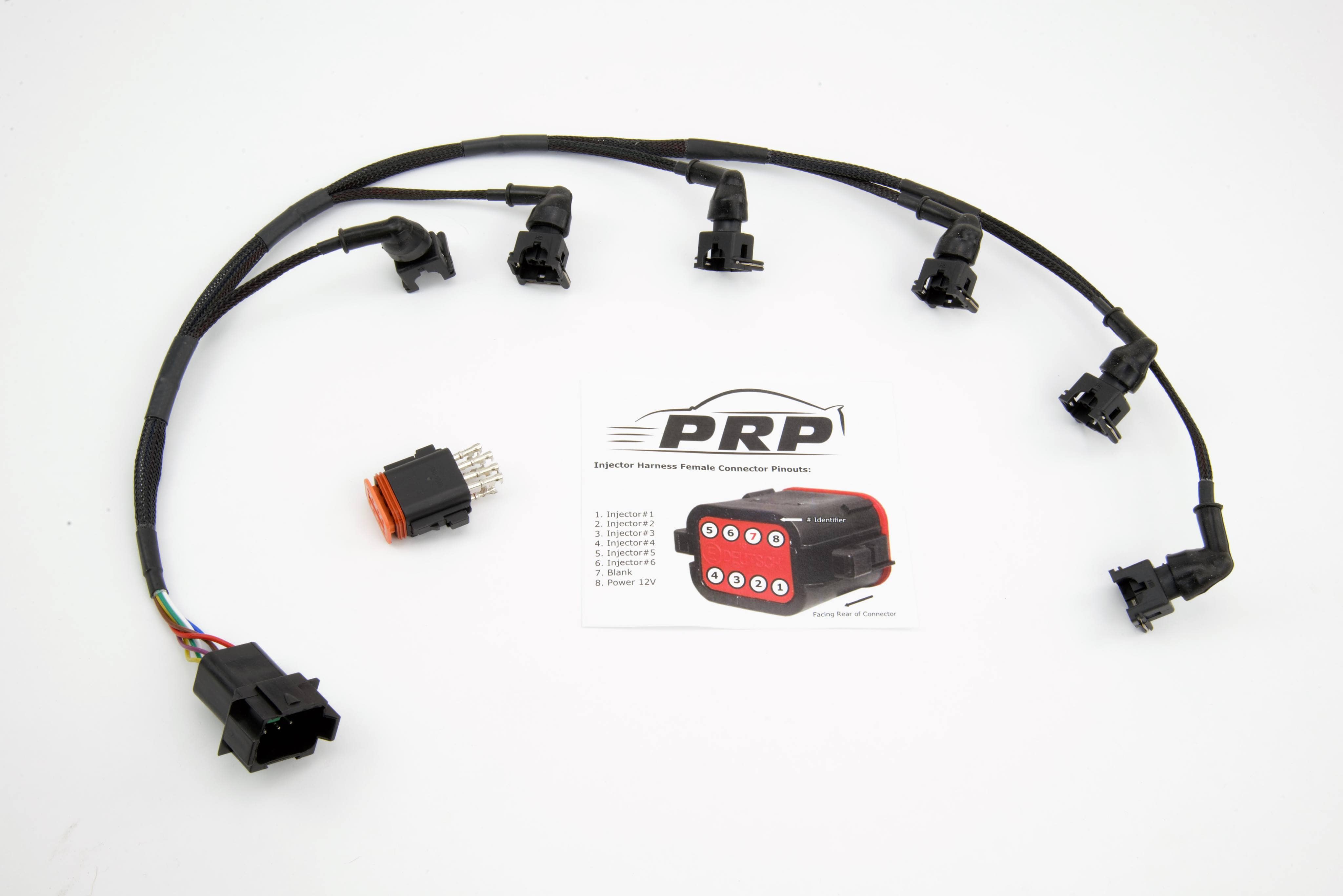 Platinum Racing Products Wiring Harnesses Suit EV6/USCAR Injectors - USCAR Green Lock Connector Universal 6 Cylinder Injector Loom SR