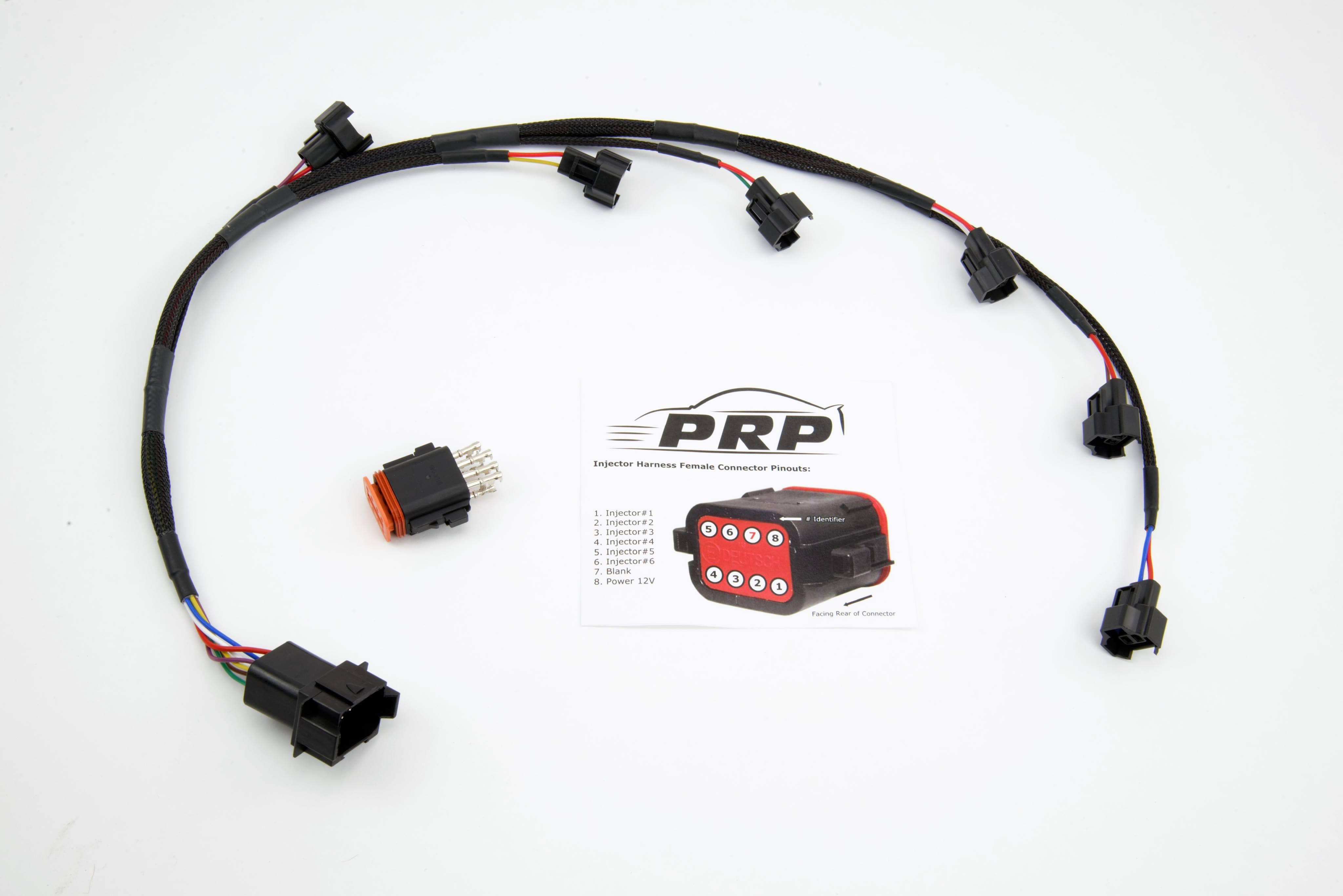 Platinum Racing Products Wiring Harnesses Suit Square Injectors - Quick Release Connector & Boot Universal 6 Cylinder Injector Loom SR