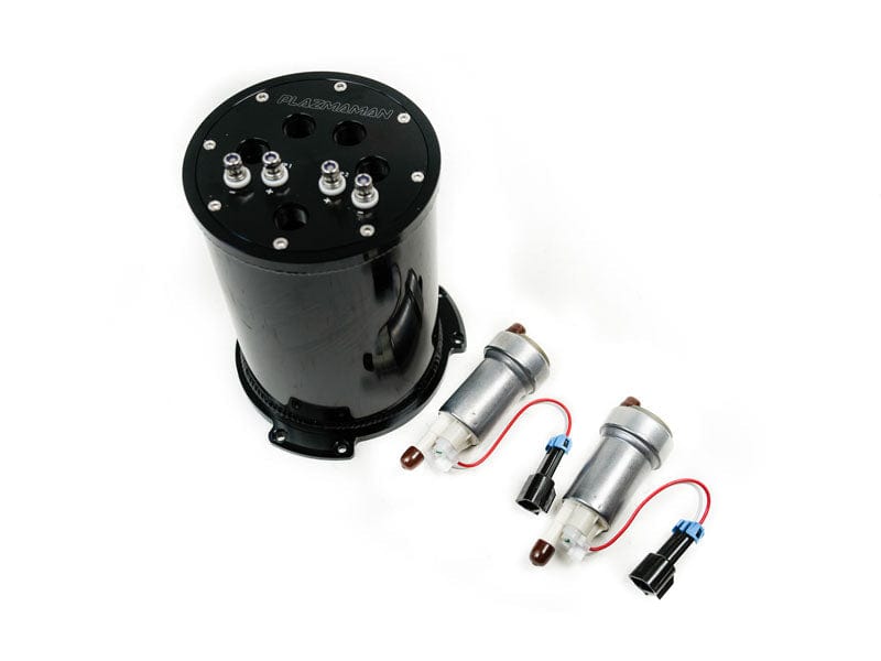 PLAZMAMAN FUEL Plazmaman Raceworks Billet 2.8L Surge Tank â€“ incl x2 460 Walbros SR