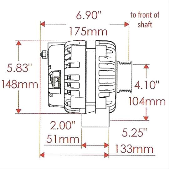 POWERMAST 165 Amps, 2 Pin VR With 6-Groove Serpentine Pulley Powermaster Polished GM Style AD Alternator PM28302 SR