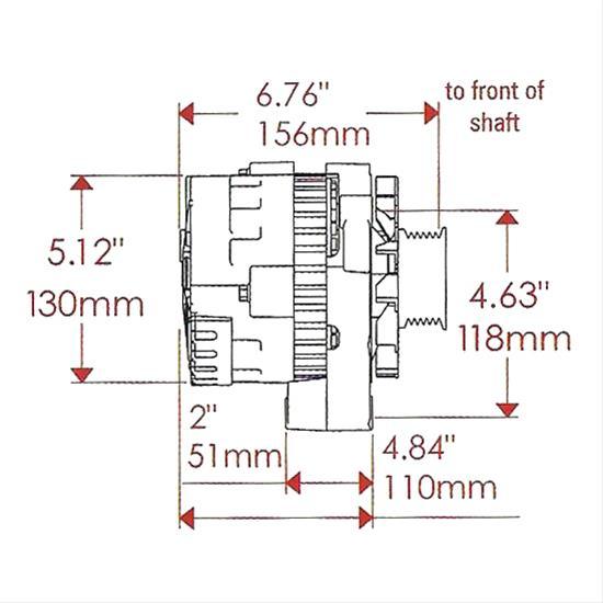 POWERMAST Chev Delco CS130 style, 105 Amps, Single Groove pulley, 1 wire, Polis Powermaster Powermaster Street Alternator PM274611 SR