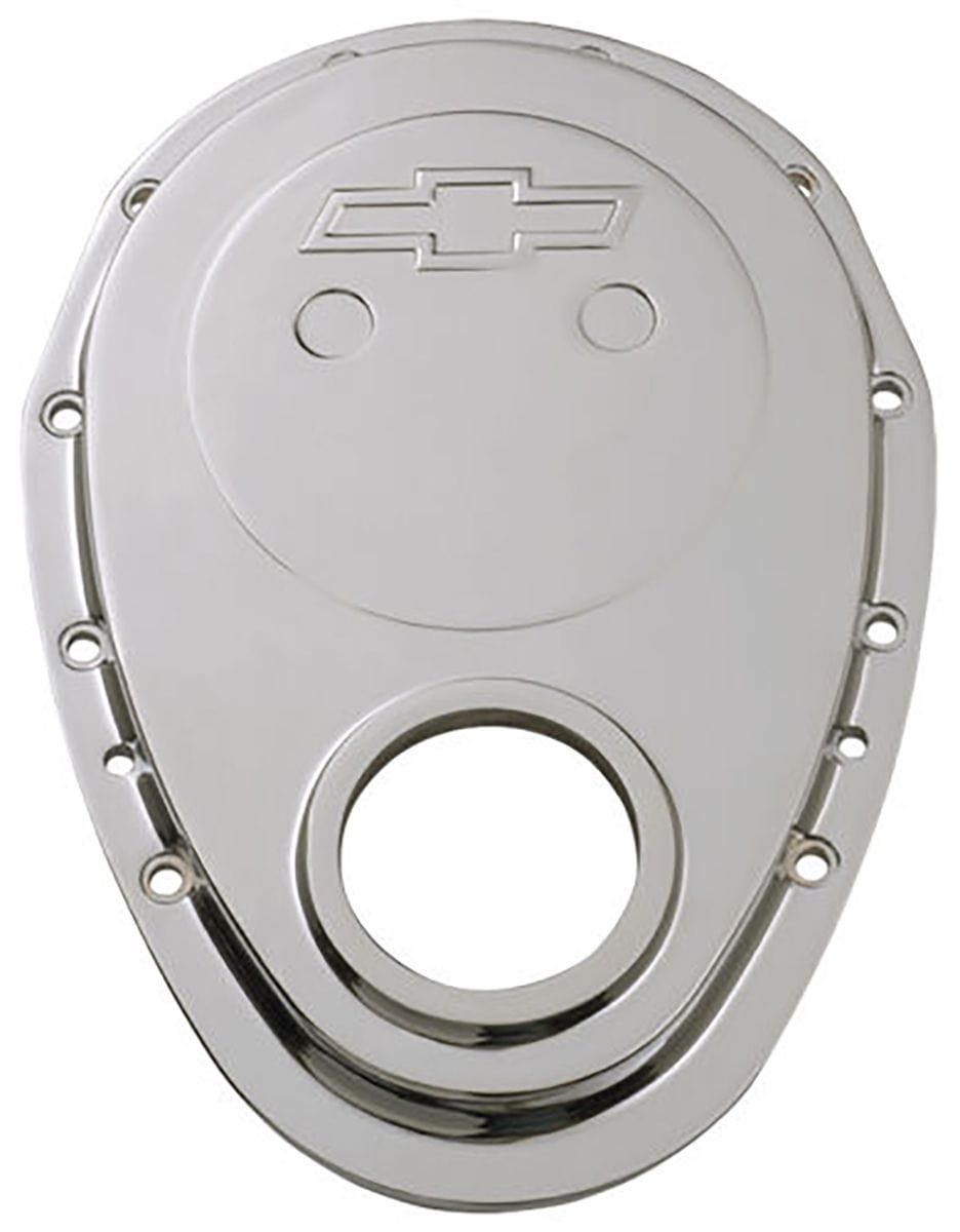 PROFORM Small Block Chev Proform Die Cast Timing Cover Chrome with Bowtie Logo PR141-218 SR