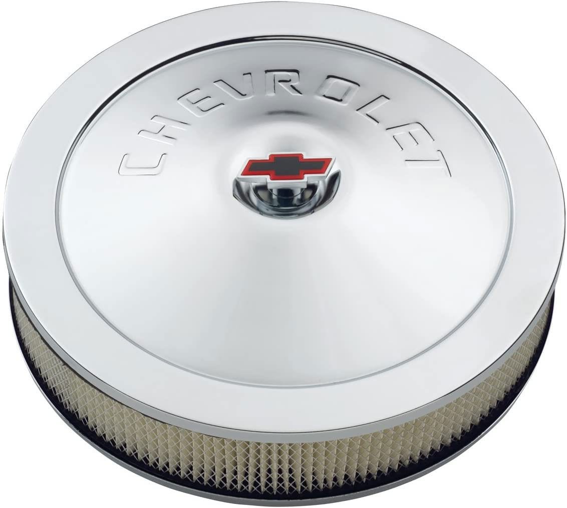 PROFORM Suit 5-1/8" Neck Carburettors, With Chevrolet Logo & Bowtie Wingnut Proform 14" x 3" Classic Chrome Air Cleaner Assembly PR141-302 SR