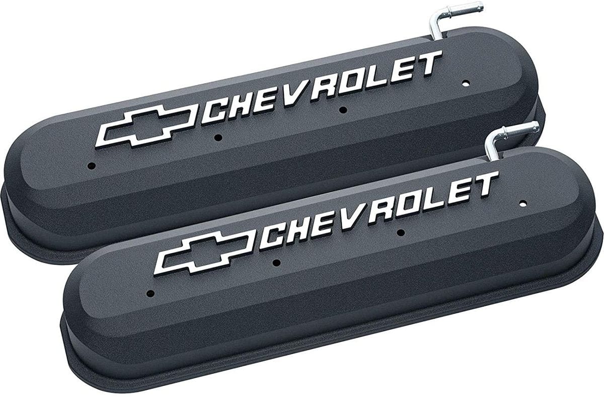 PROFORM Suit LS Series Engines, Black Crinkle Proform Cast Aluminium Valve Covers With Raised Chevrolet Logo PR141-262 SR