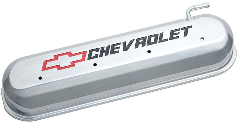 PROFORM Suit LS Series Engines, Polished With Red/Black Emblem Proform Cast Aluminium Valve Covers With Recessed Chevrolet Logo PR141-264 SR