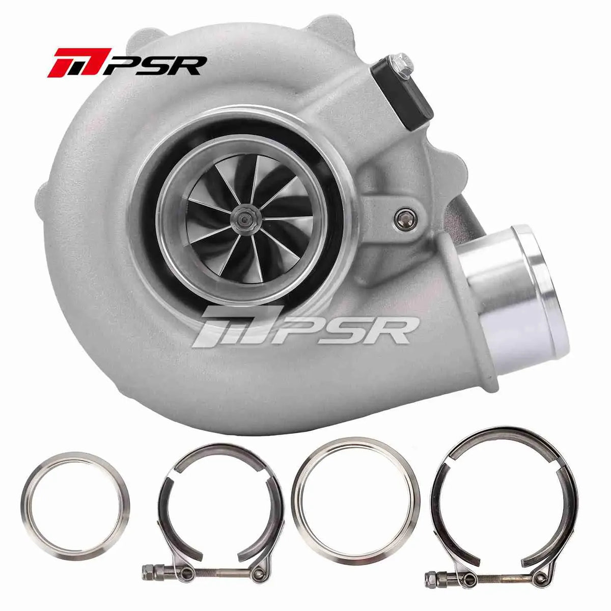 Pulsar Turbochargers Turbochargers Dual V-Band 1.01 A/R / Standard / None Pulsar PSR REVERSE ROTATION 6862G Dual Ball Bearing Turbocharger HP Rating 1050 SR