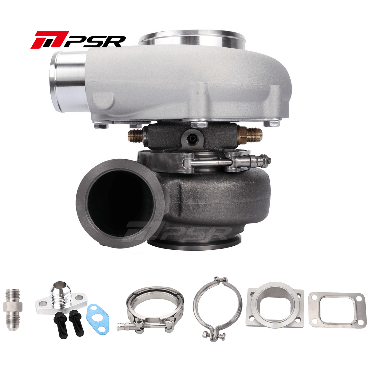 Pulsar Turbochargers Turbochargers Standard / 0.83A/R Dual V-Band / None Pulsar PSR Forward Rotation 5855G Dual Ball Bearing Turbocharger HP Rating 770 SR