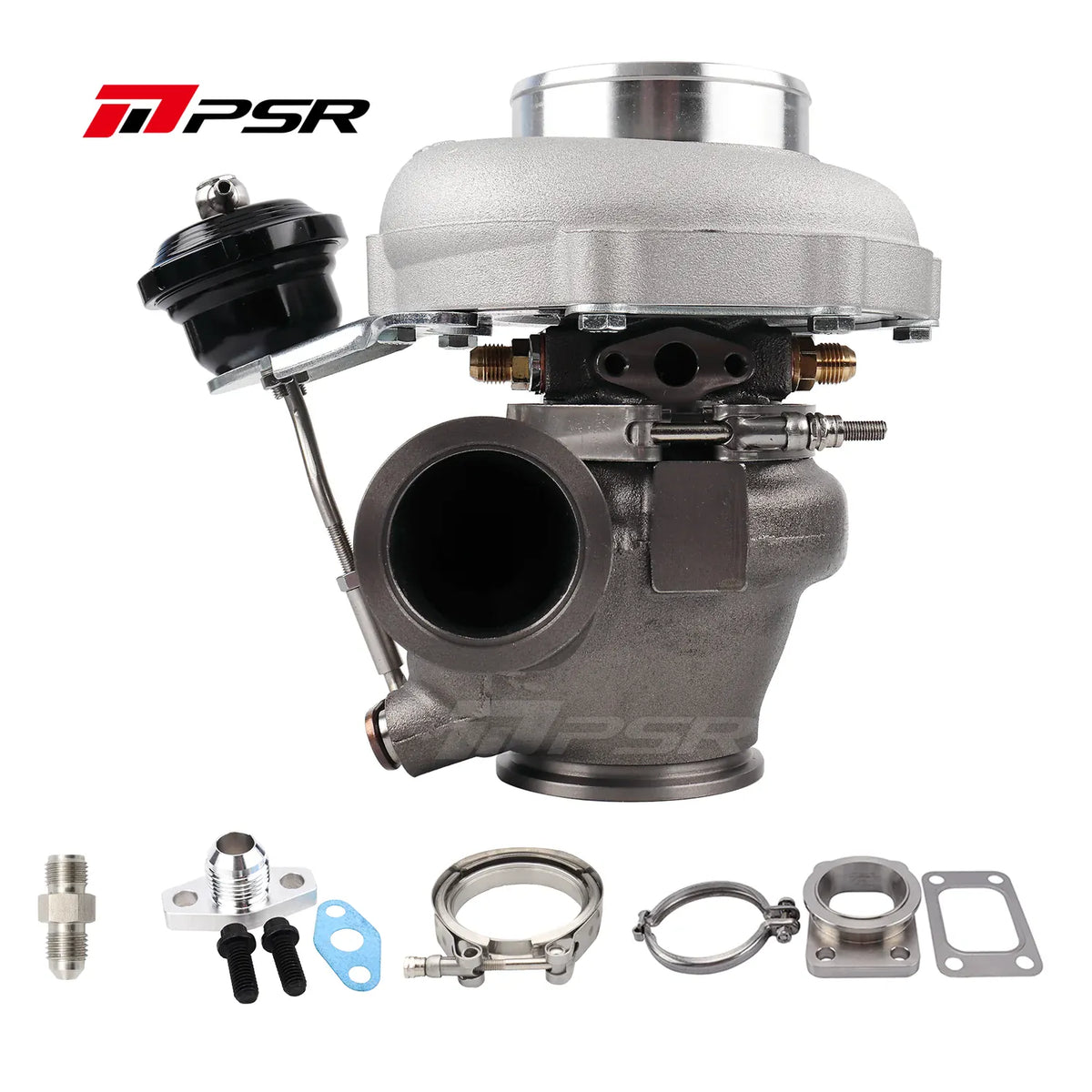 Pulsar Turbochargers Turbochargers Standard / .72 Dual V-Band W/O IWG / With Stainless Steel Covered Pulsar PSR Forward Rotation 4849G Dual Ball Bearing Turbocharger HP Rating 550 SR