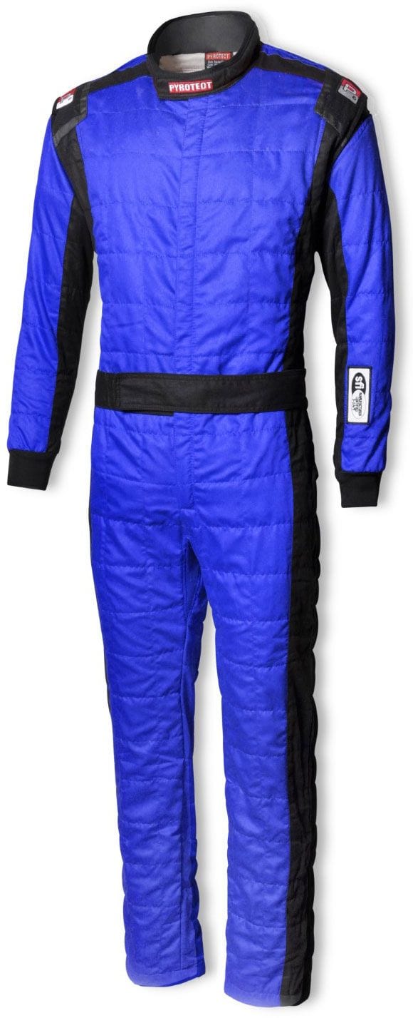 PYROTECT Sportsman Deluxe One Piece 2-Layer SFI 3.2A/5 Race Suit, Blue Sportsman Deluxe One Piece 2-Layer SFI 3.2A/5 Race Suit, Blue SR