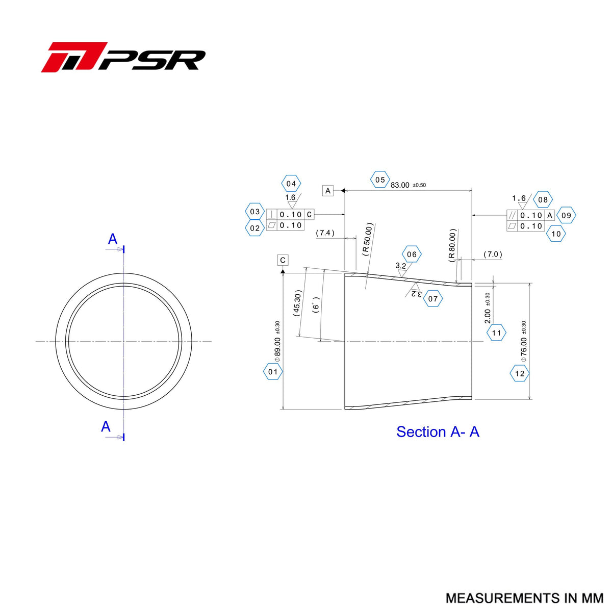 Pulsar Stainless Steel Reducer Cone TAPERED- 4″ to 3.5″ and 3.5″ to 3″