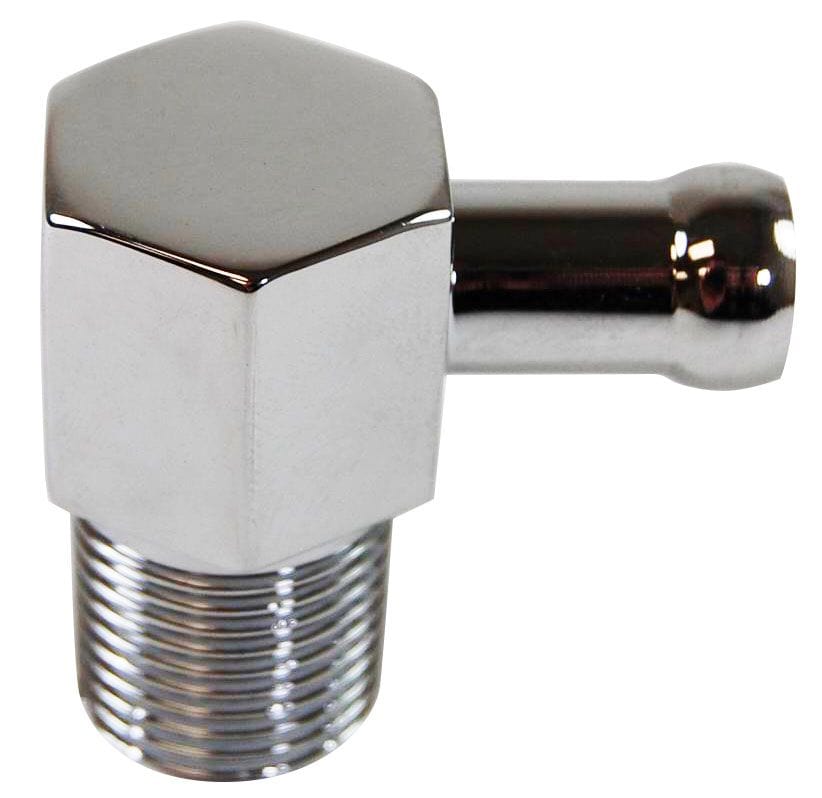 RPC 3/8" NPT x 3/8" Racing Power Company Aluminium Chrome 90 Degree Fitting RPCR4532 SR